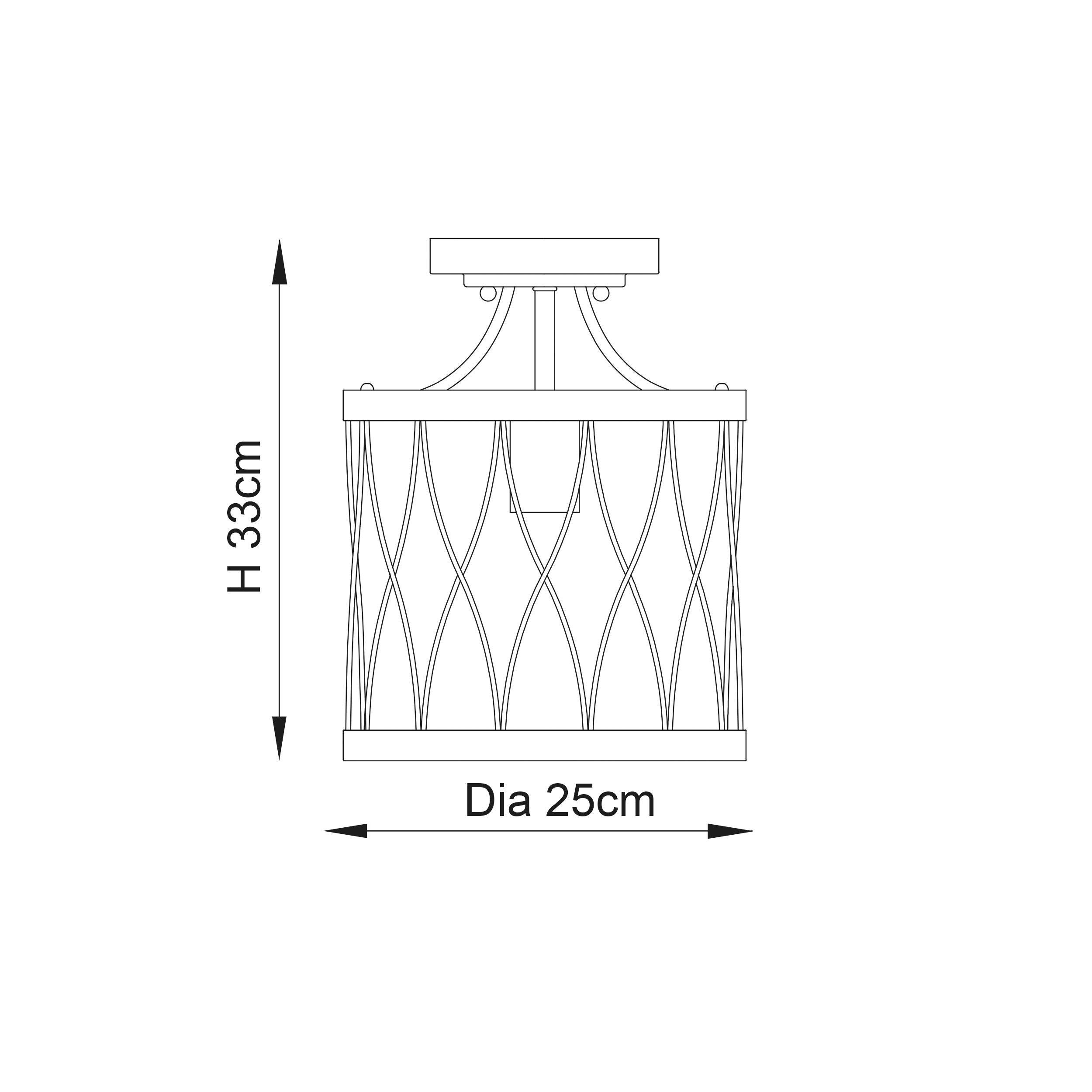 heston matt black and rustic bronze painted flush ceiling light by Endon Lighting Living Room Unlit Shot