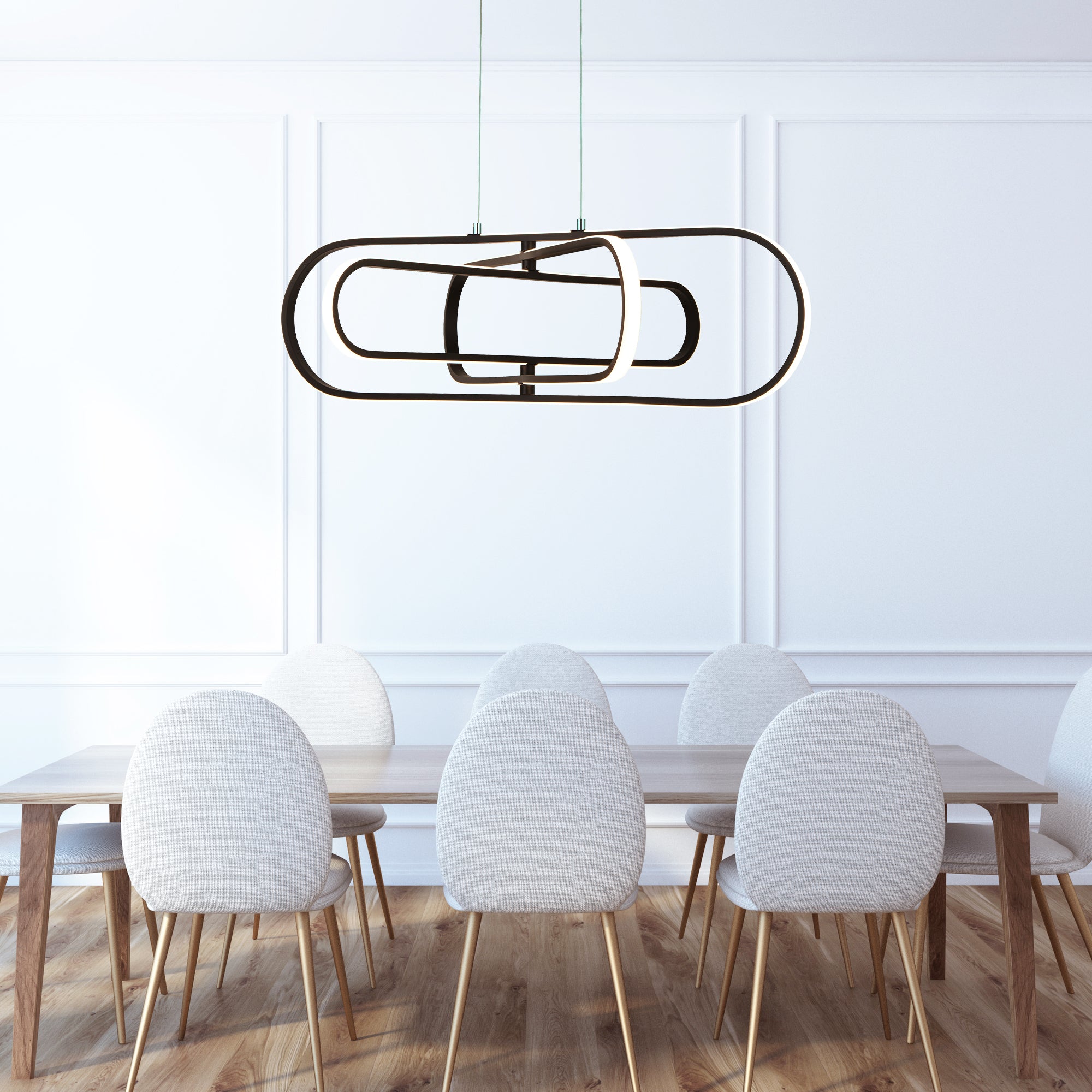 Searchlight Clip Black LED Modern Pendant