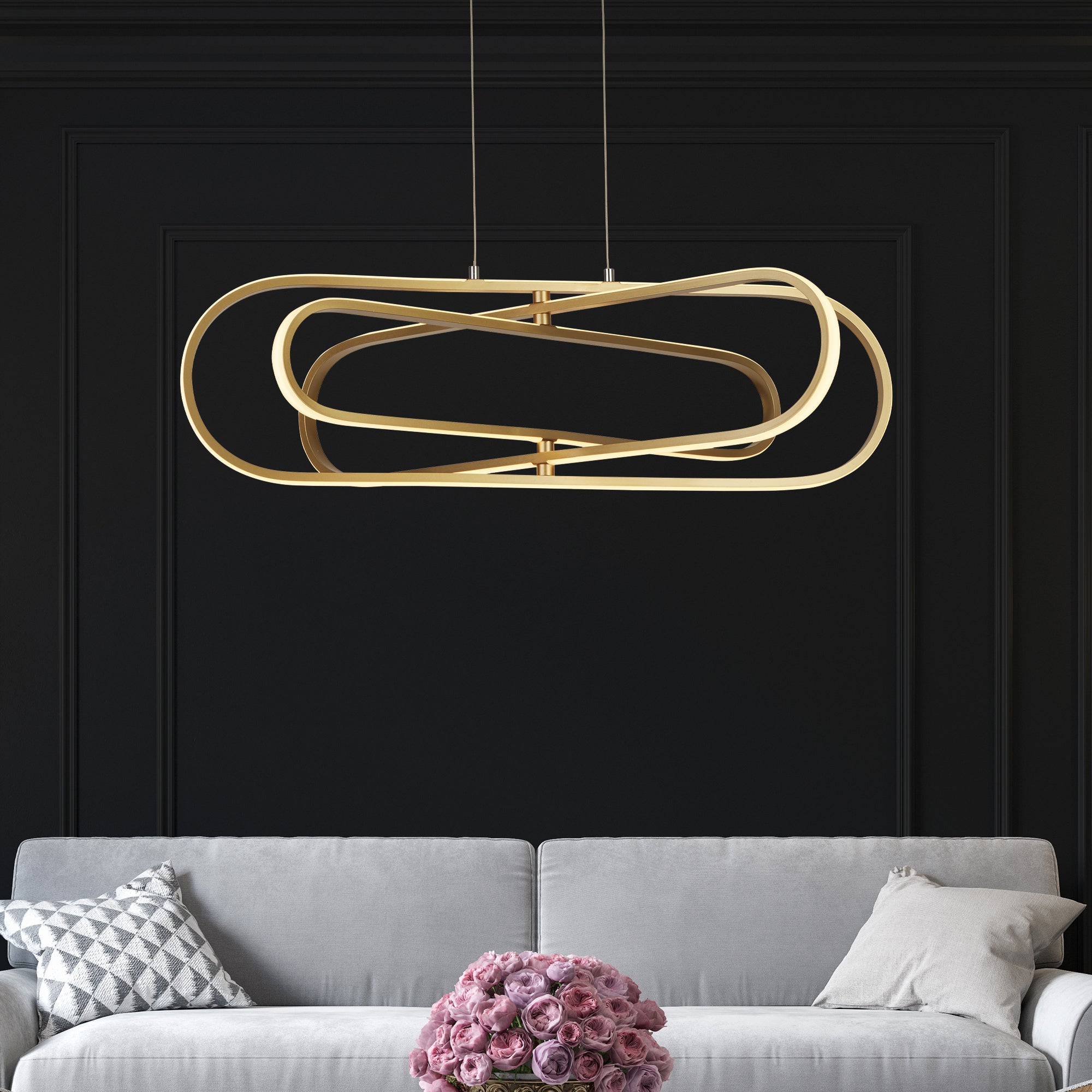 Searchlight Clip Gold LED Modern Pendant