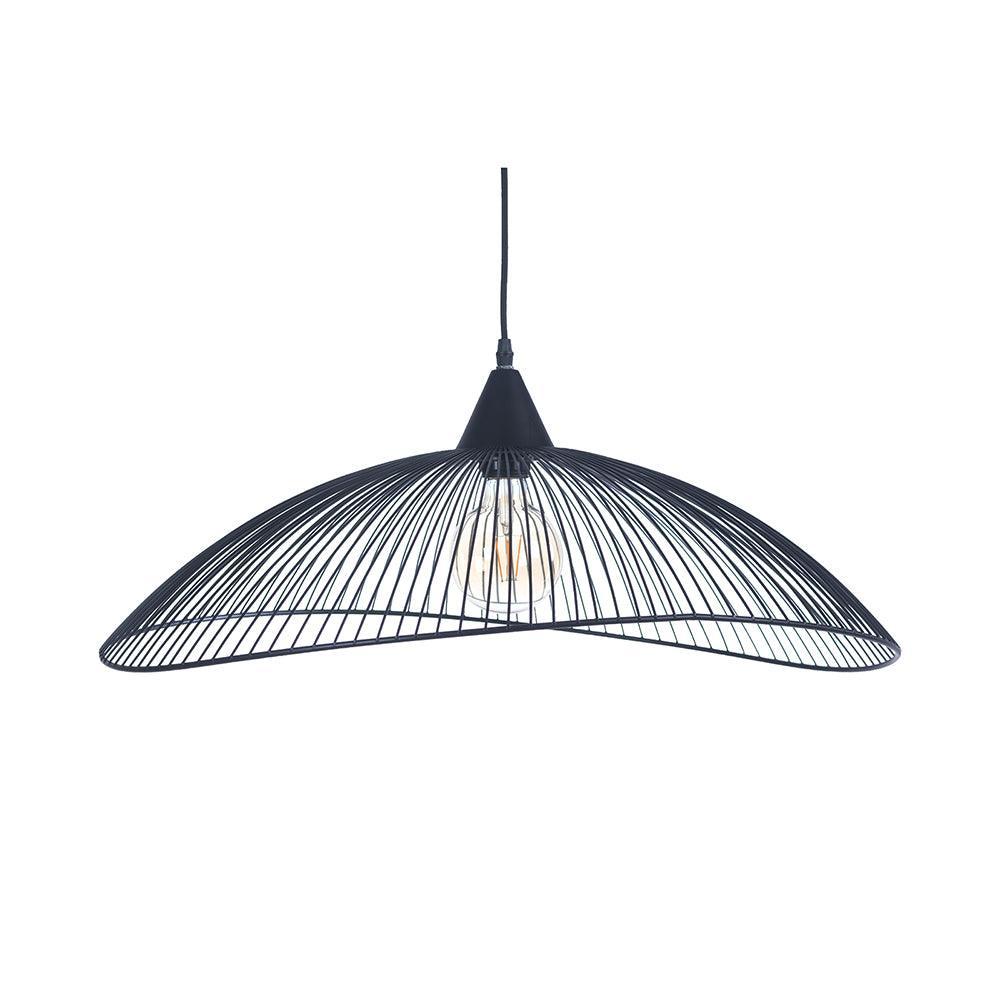 Oaks Lighting Helios Black Single Ceiling Pendant - 66cm-warehouse-180926