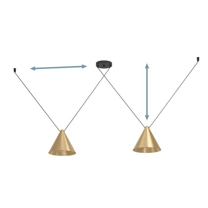 eglo narices 1 2 light brass conical ceiling pendant kitchen lighting