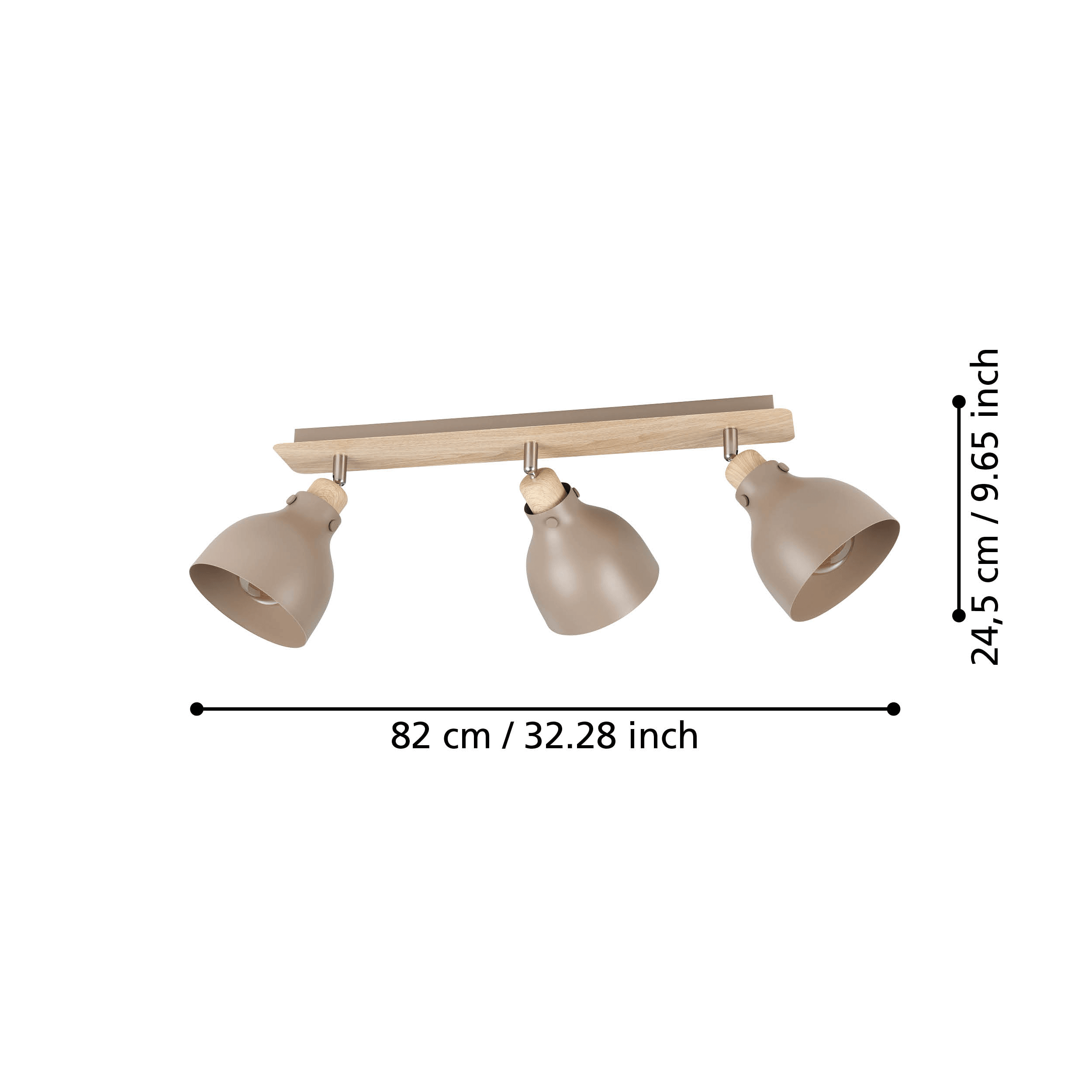 eglo arrecife nickel sandy 3 light bar spotlight living room close up