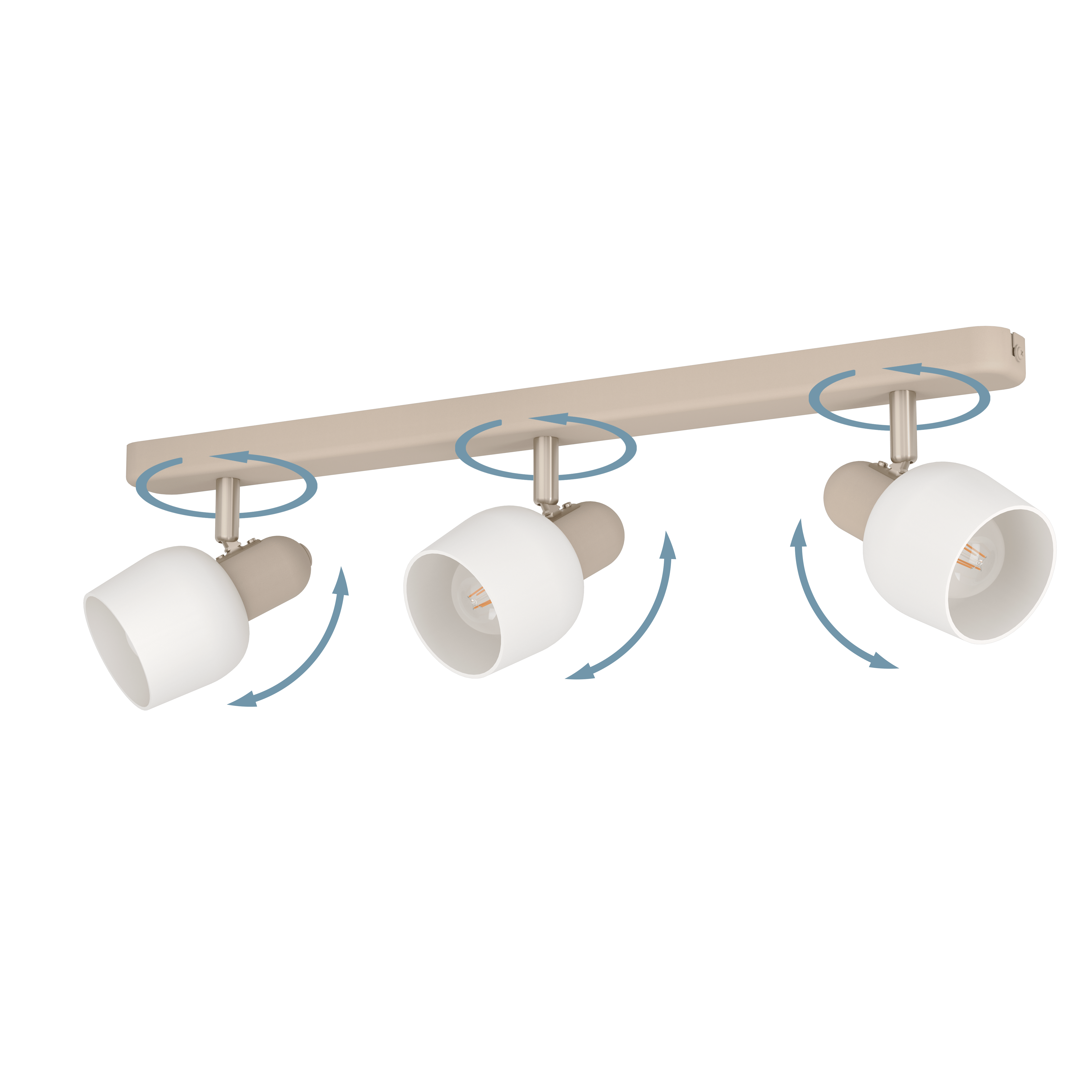 eglo corato sand white glass 3 light bar spotlight kitchen lighting