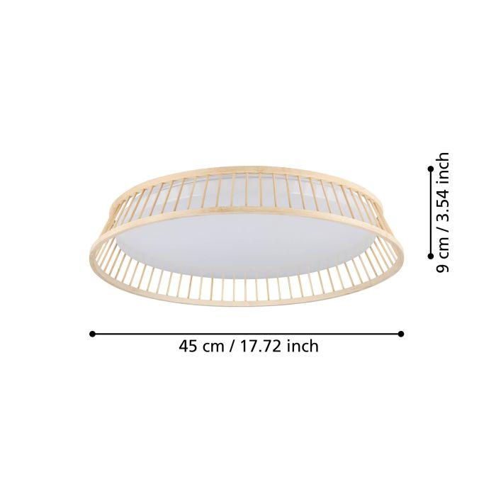 eglo luppineria led wooden flush ceiling light 45cm Kitchen Lighting Close Up