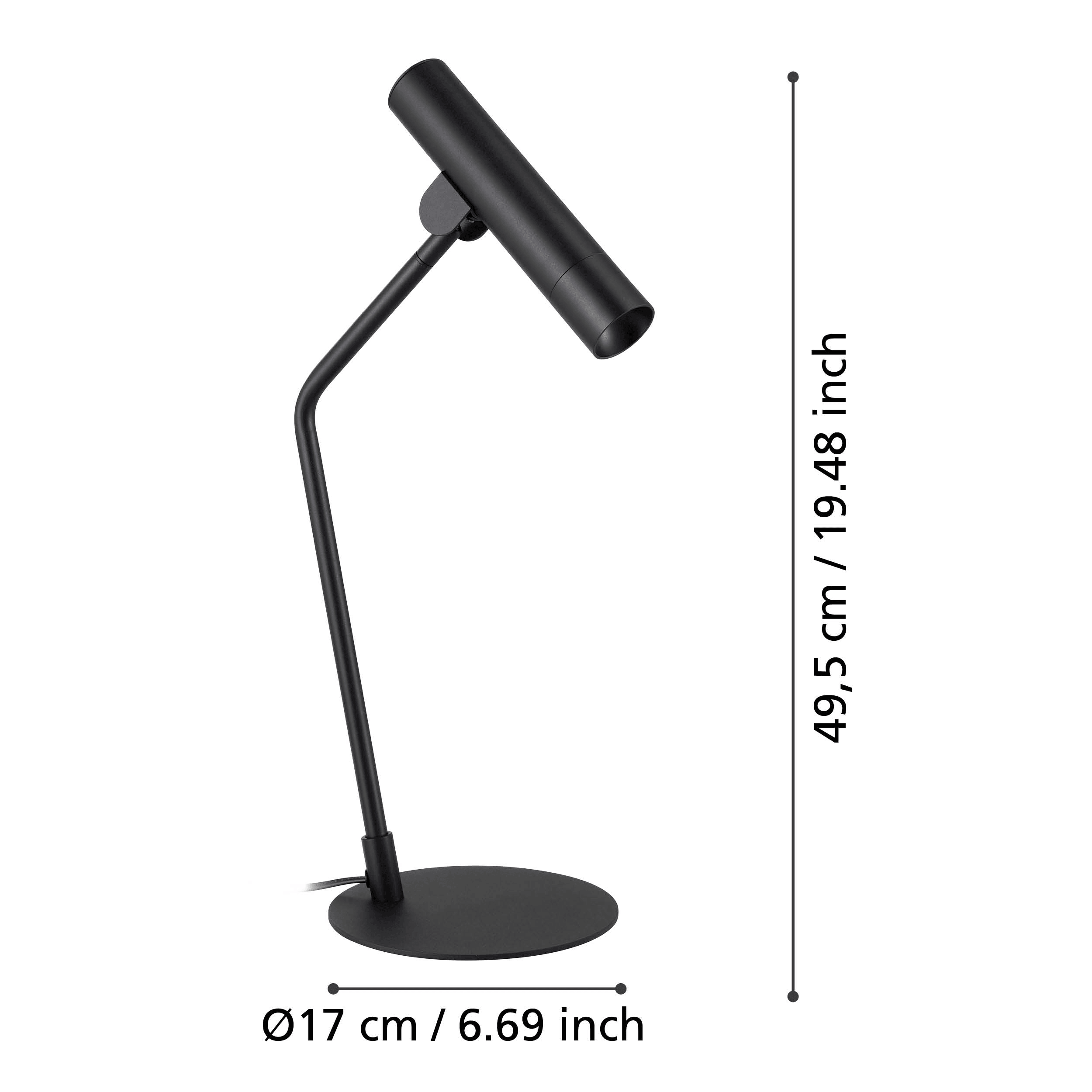 eglo almudaina black led modern table lamp living room close up