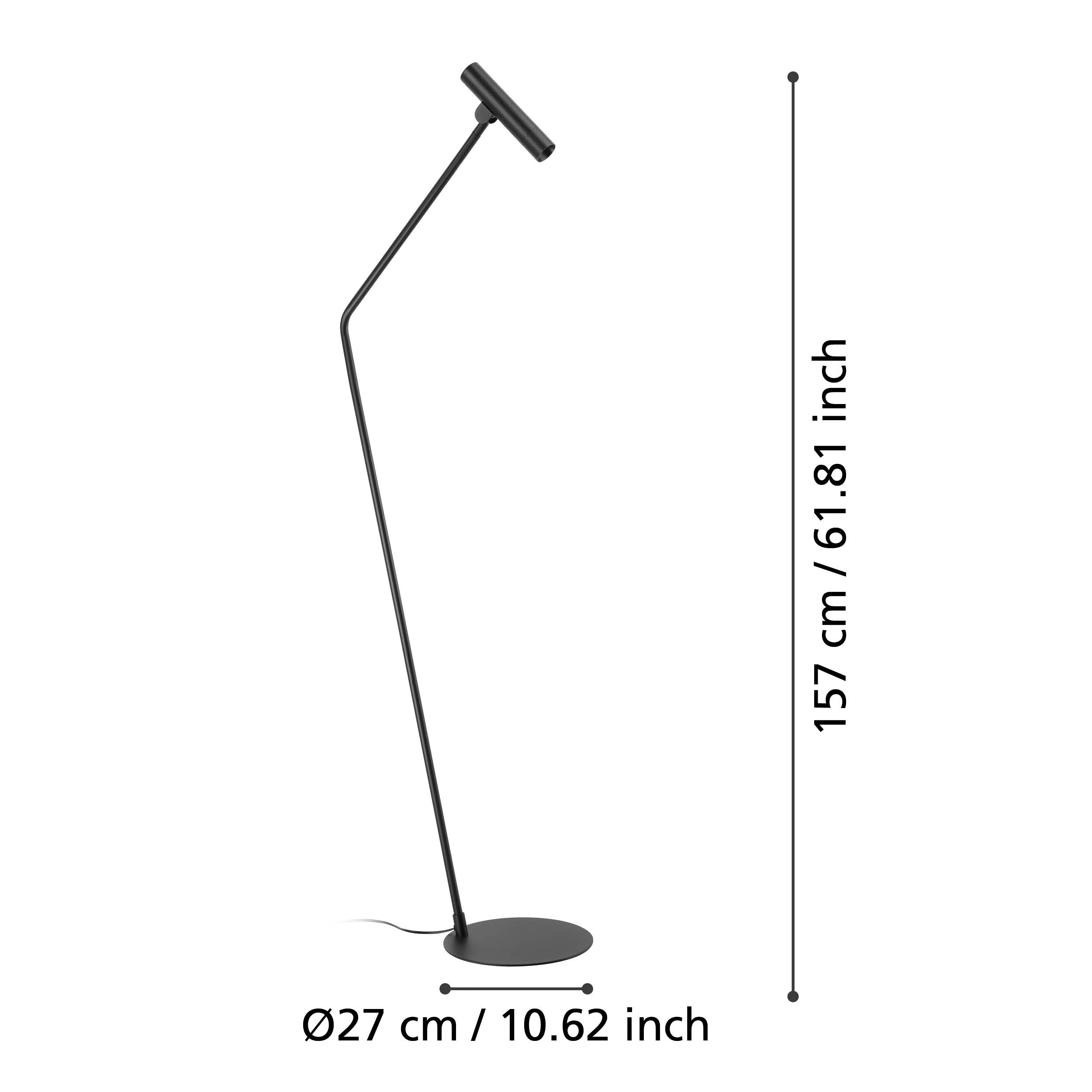 eglo almudaina black led adjustable floor lamp living room close up