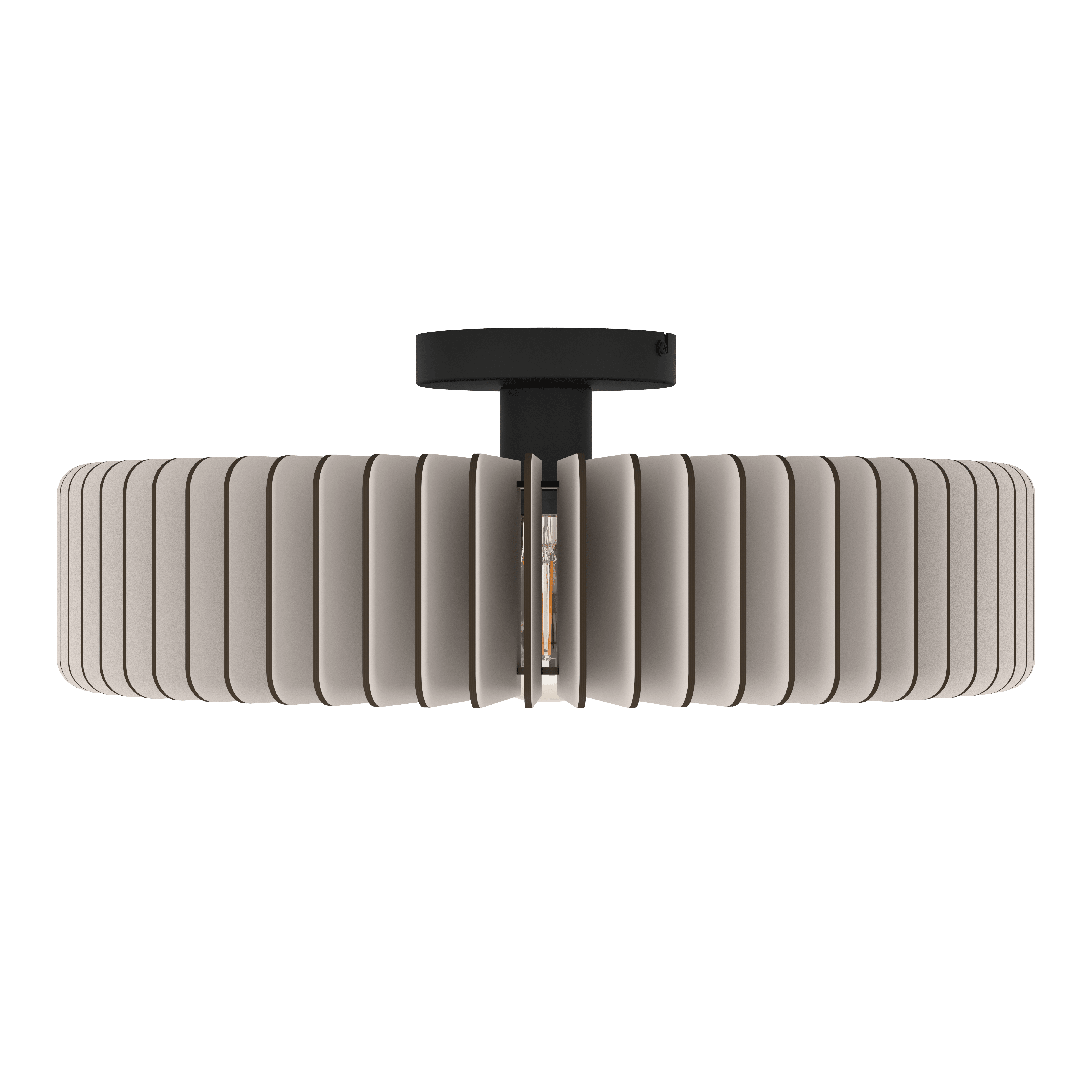 eglo palombaia grey wooden flush ceiling light 50cm Kitchen Lighting Close Up