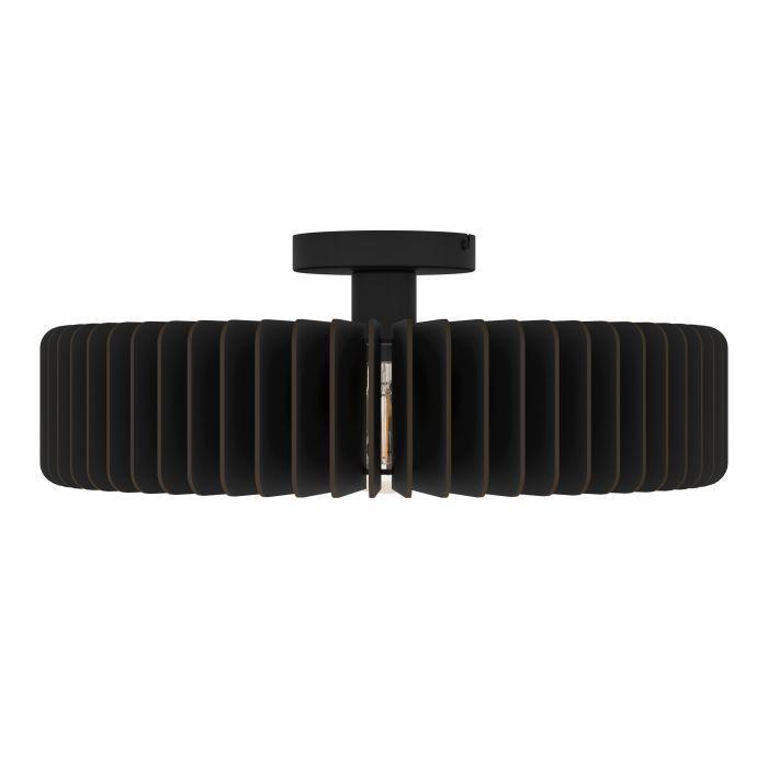 eglo palombaia black wooden flush ceiling light 50cm hallway lighting