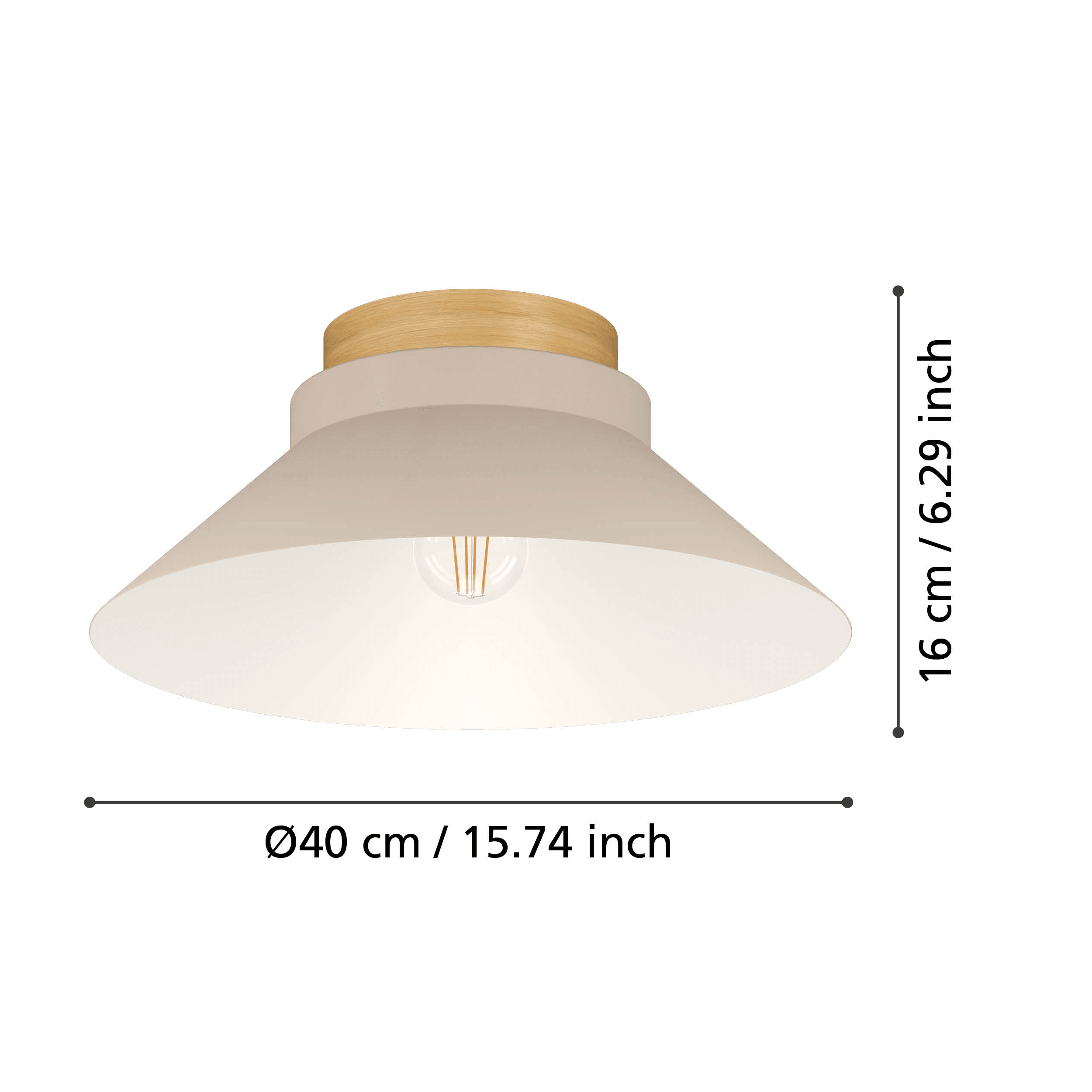 eglo moharras wood sandy shade ceiling flush 40cm kitchen lighting