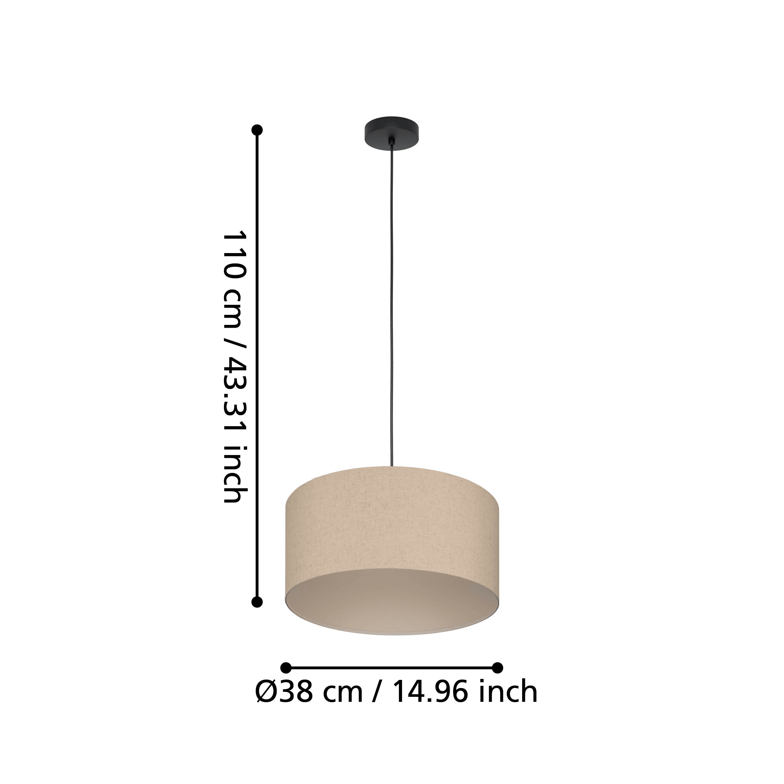 eglo feniglia round linen lampshade pendant living room image