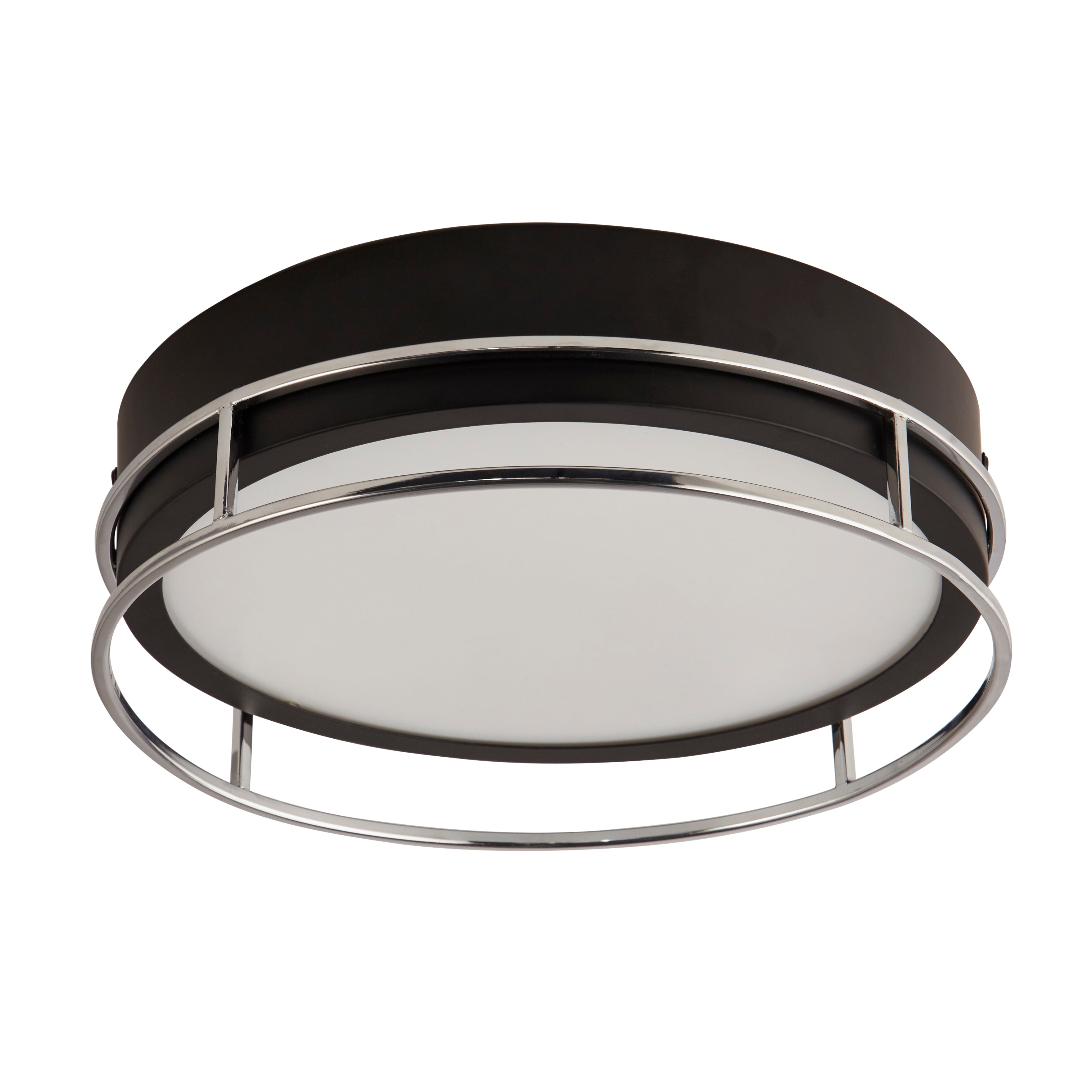 Searchlight Phoenix 2 Light Black & Chrome Flush