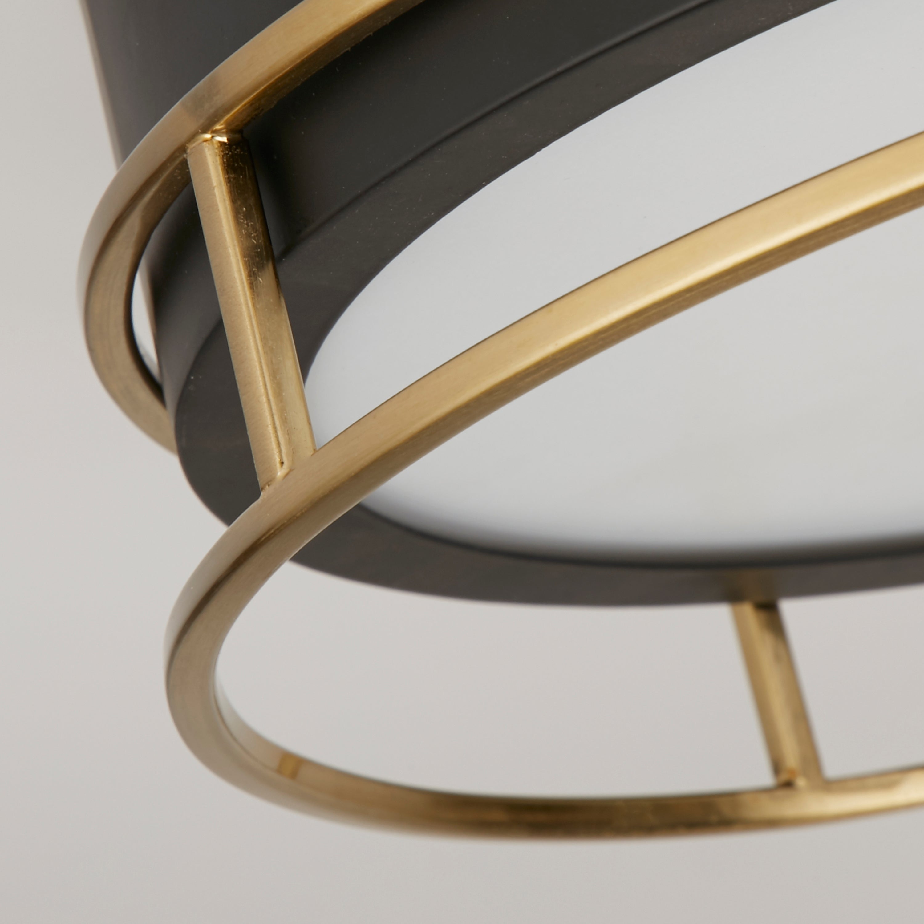 Searchlight Phoenix 2 Light Black & Brass Flush