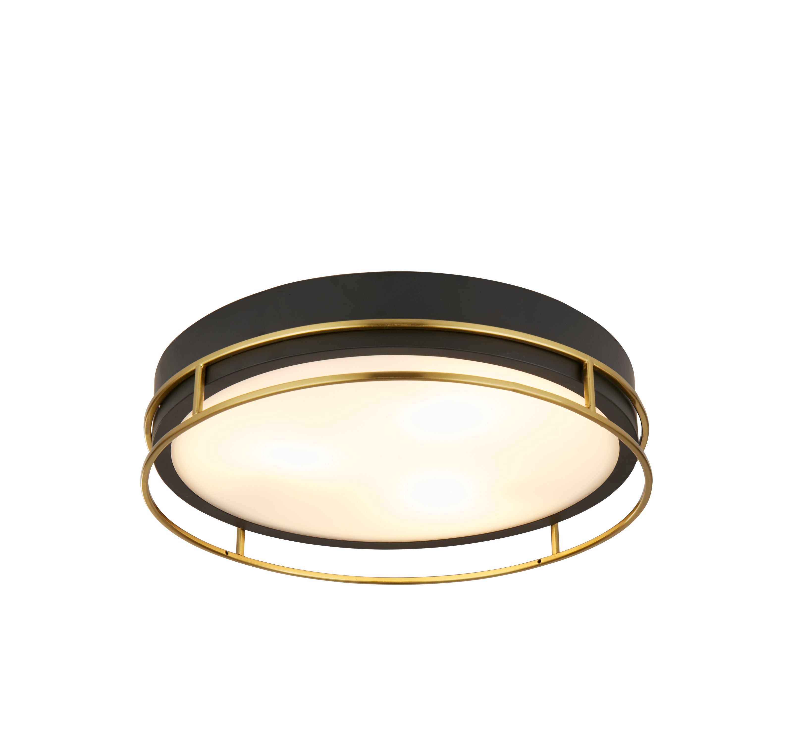 Searchlight Phoenix 3 Light Flush - Black & Brass