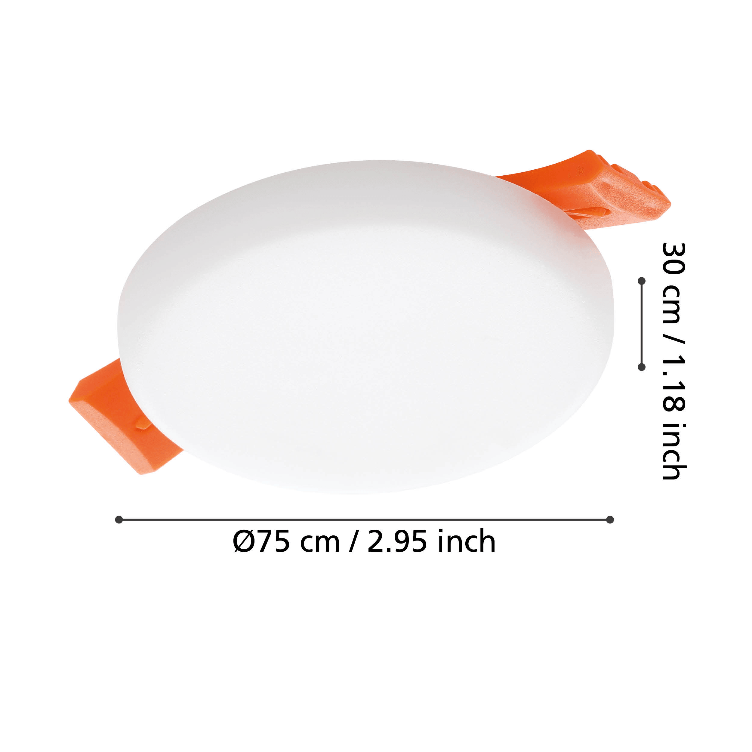 eglo rapita white led recessed ceiling light living room close up