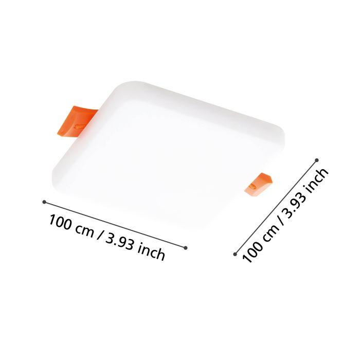 eglo rapita square white led recessed light 10cm living room close up