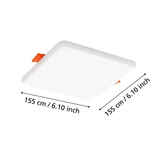 eglo rapita square white led recessed light 15 5cm living room close up