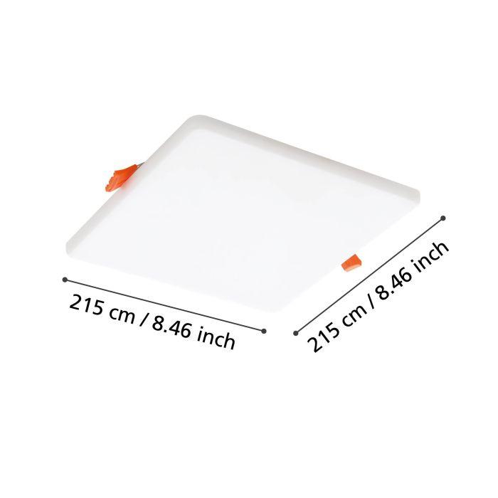 eglo rapita square white led recessed light 21 5cm kitchen lighting