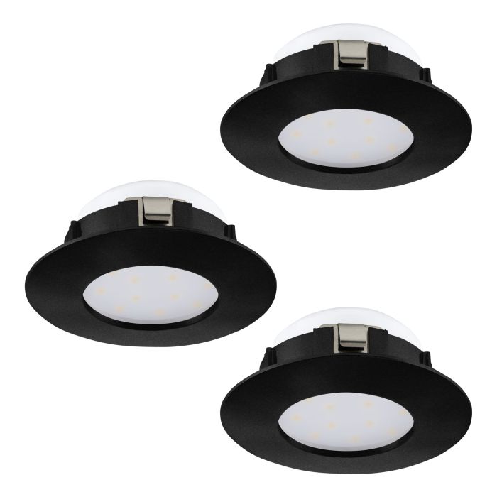 Eglo Pineda Set of 3 Black LED Recessed Spot Lights - 7.8cm — close-up detail