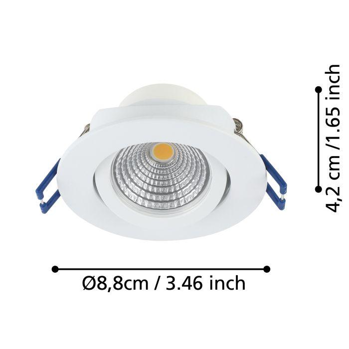 eglo saliceto set of 3 white led recessed spot lights kitchen lighting