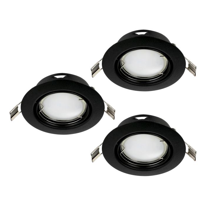 Eglo Peneto Set of 3 Black Recessed Spot Lights - 7.8cm — close-up detail