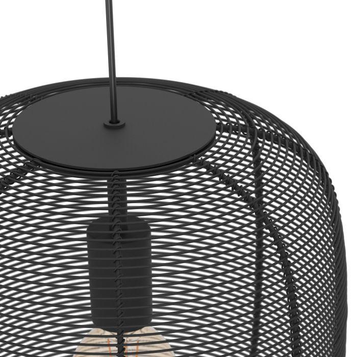 eglo rinroe cylindrical industrial black wire ceiling pendant hallway lighting