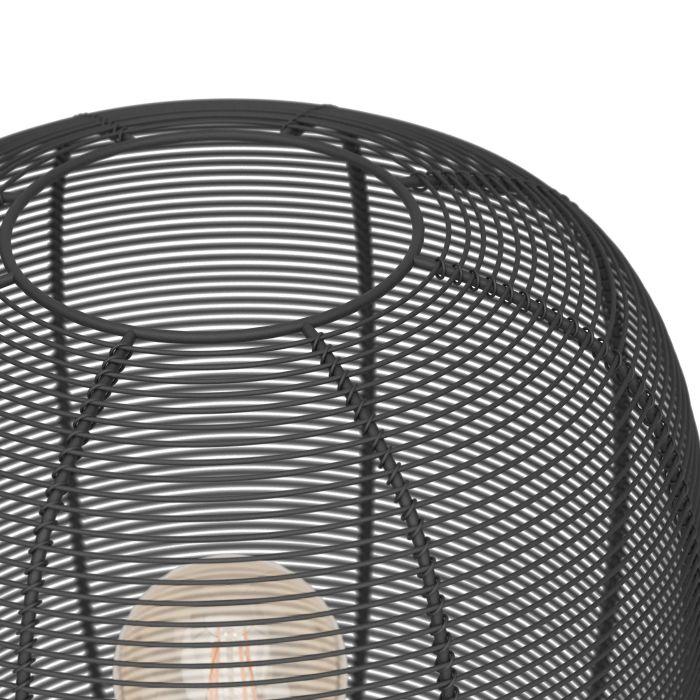 eglo rinroe black tripod floor lamp industrial caged shade Kitchen Lighting Close Up