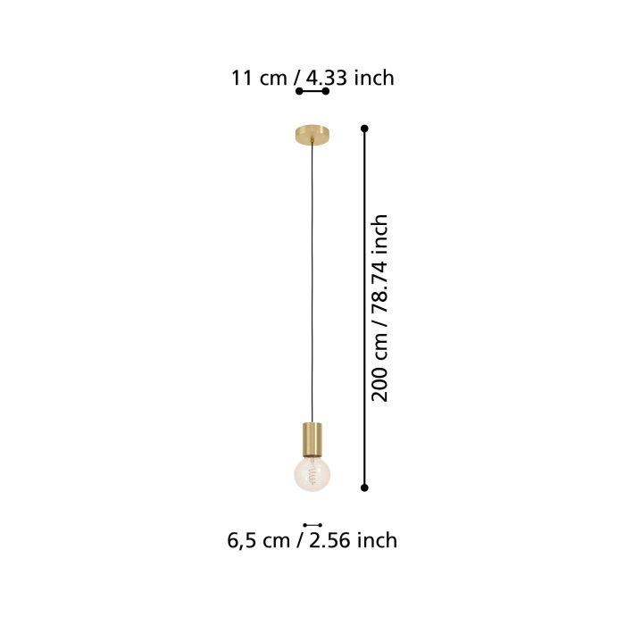 Eglo Pozueta 1 Gold Lamp Holder Cable Ceiling Pendant-WAREHOUSE-40-200326