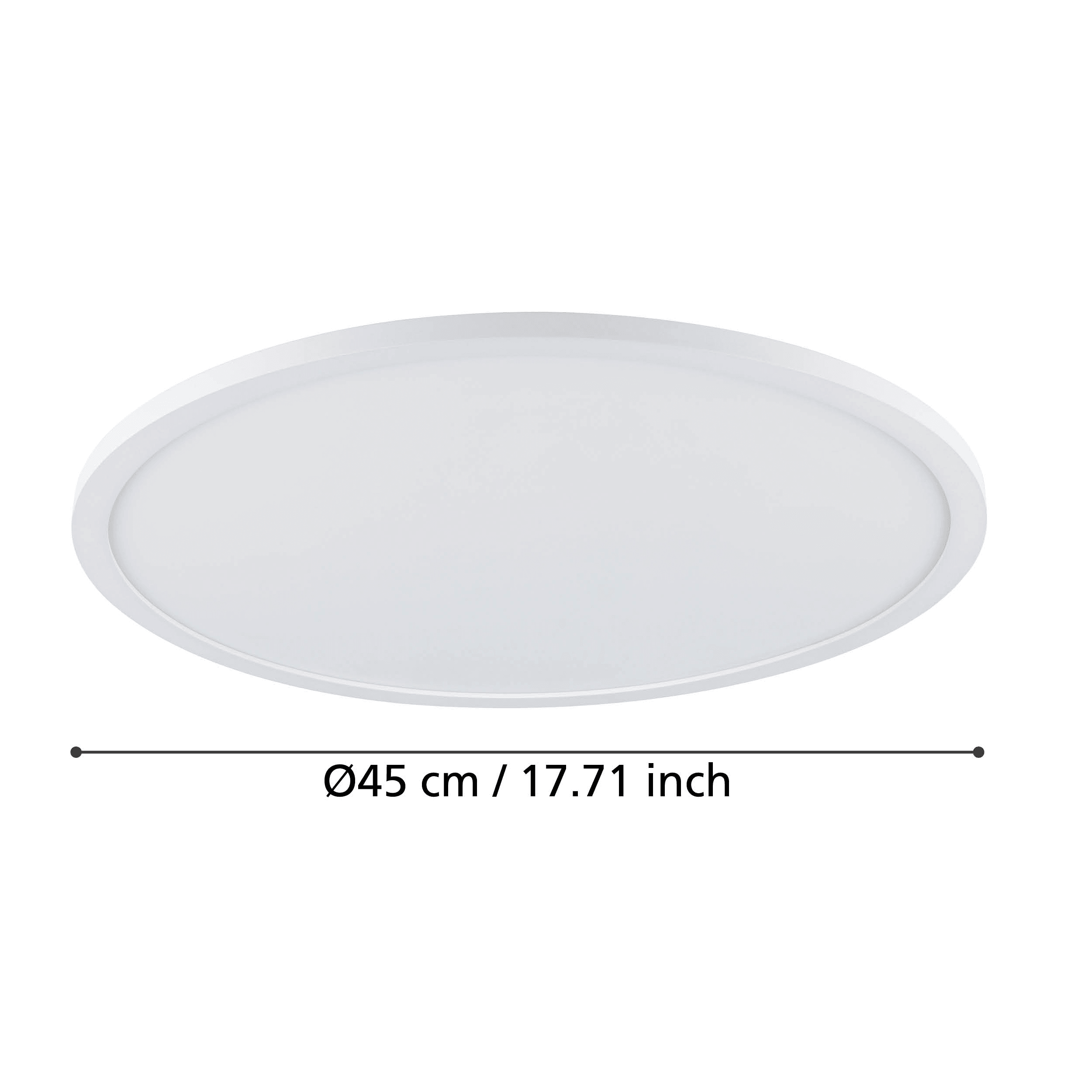 eglo connect sarsina z smart white round led flush ceiling light 45cm kitchen lighting