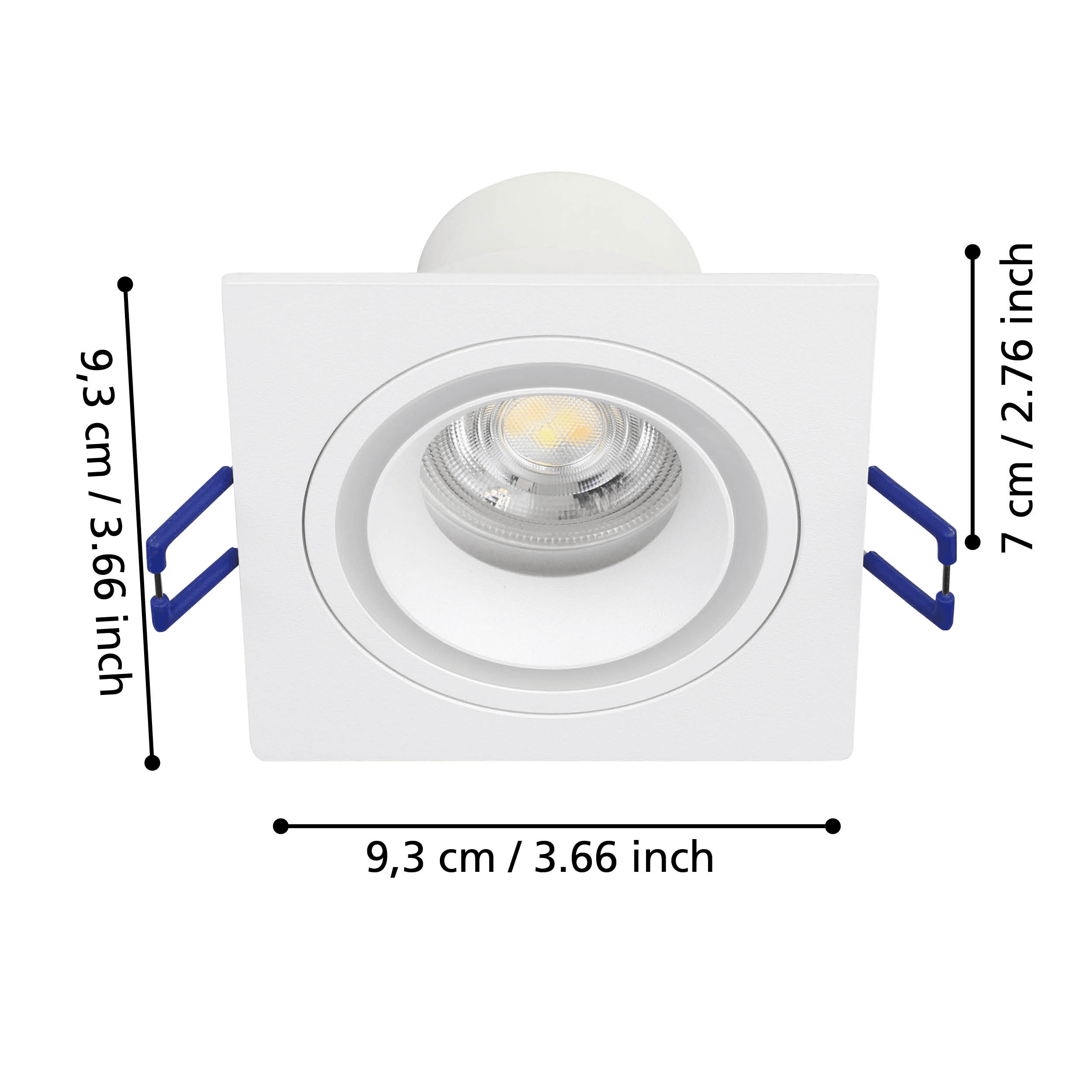 eglo carosso z white square led smart recessed spot light Kitchen Lighting Close Up