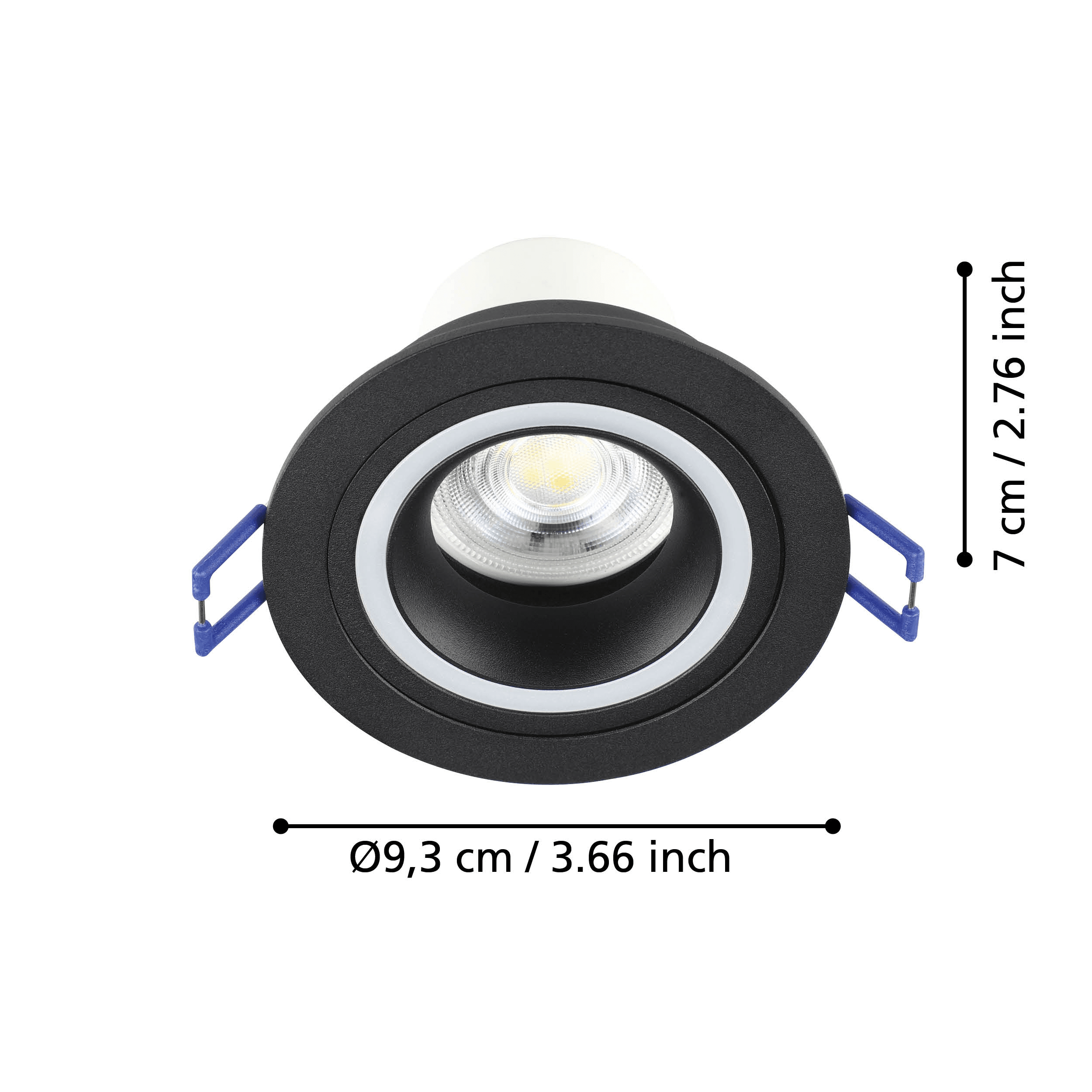 eglo carosso z black round smart led recessed spot light Kitchen Lighting Close Up