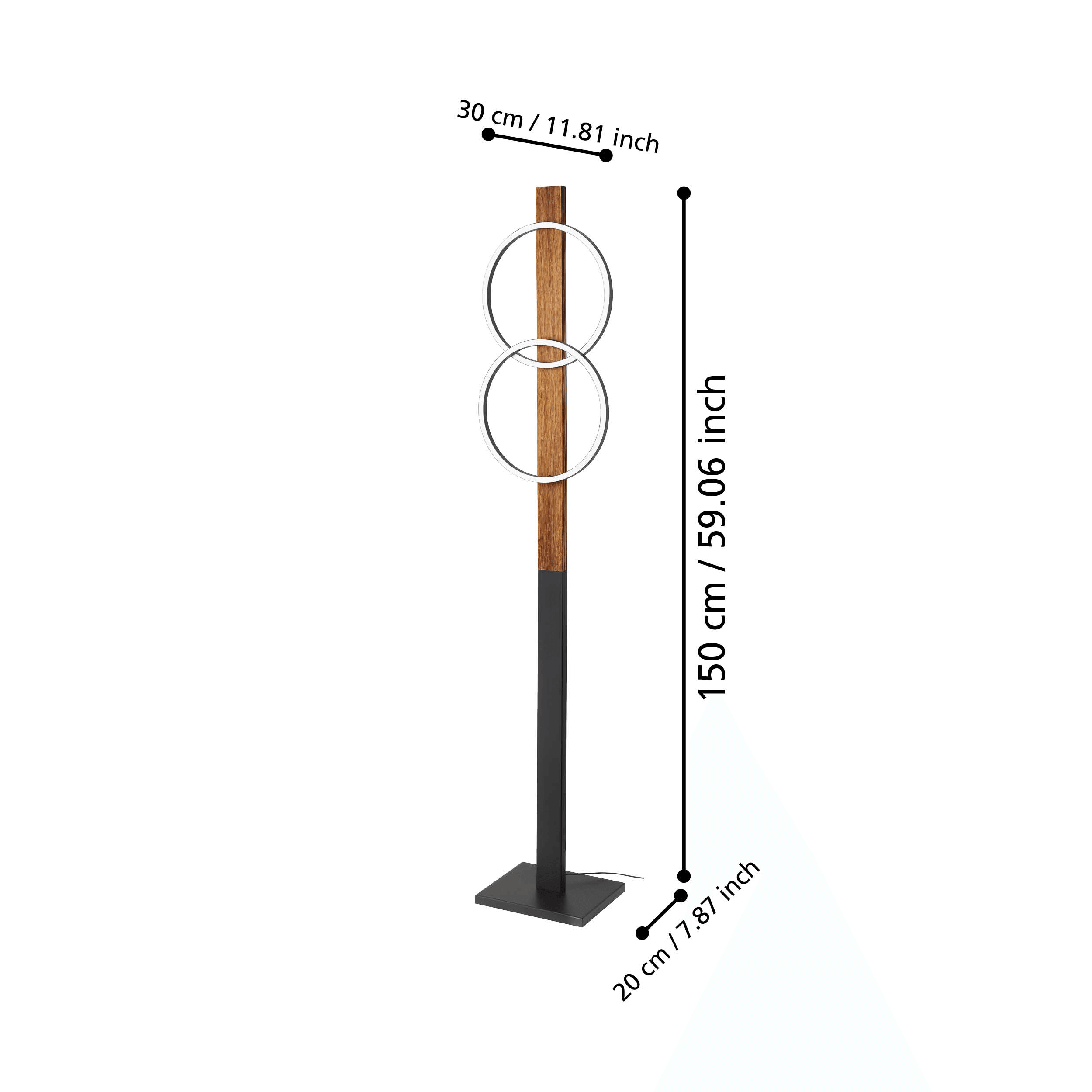 eglo boyal led flamed wood black metal floor lamp kitchen lighting