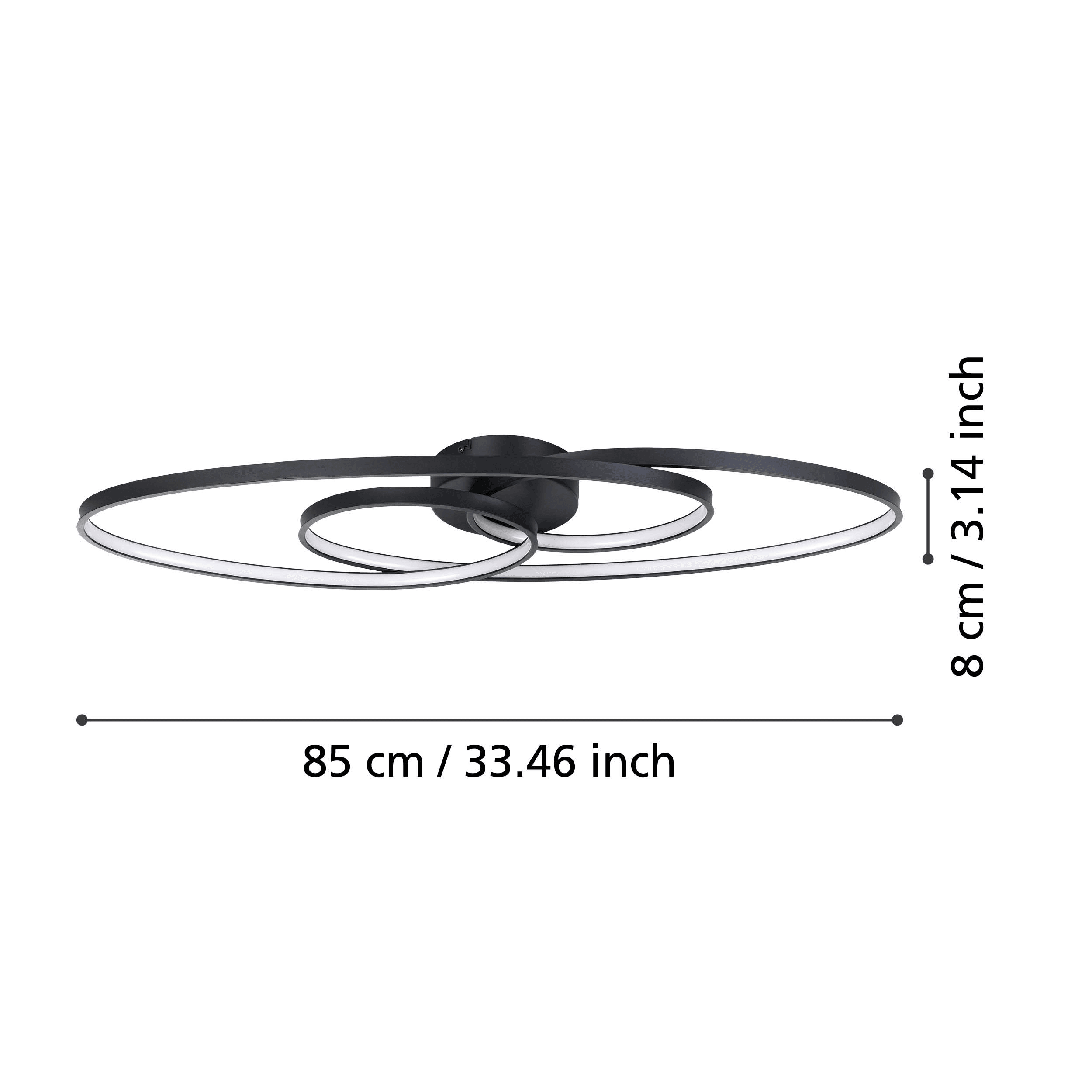 eglo gianella led black ceiling flush Kitchen Lighting Close Up
