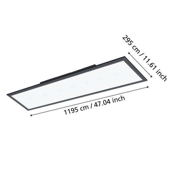 eglo salobrena 1 led rectangular black ceiling flush living room close up