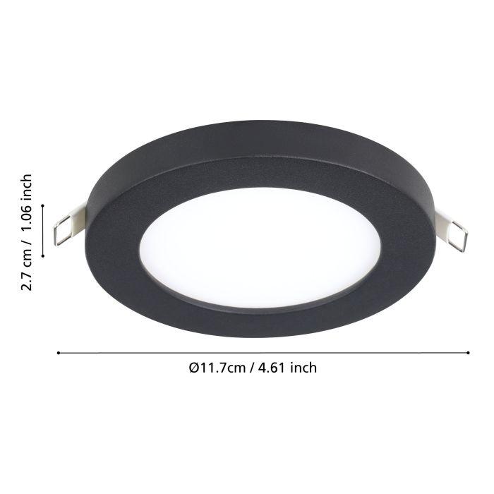 eglo fueva flex black plastic led recessed ceiling light 11 7cm kitchen lighting