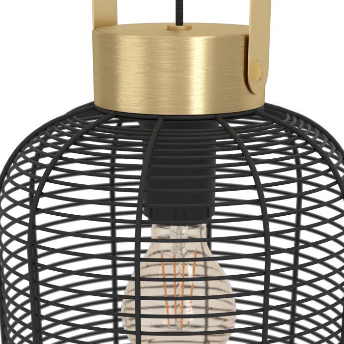 eglo roundham brass black steel wire ceiling pendant Kitchen Lighting Close Up