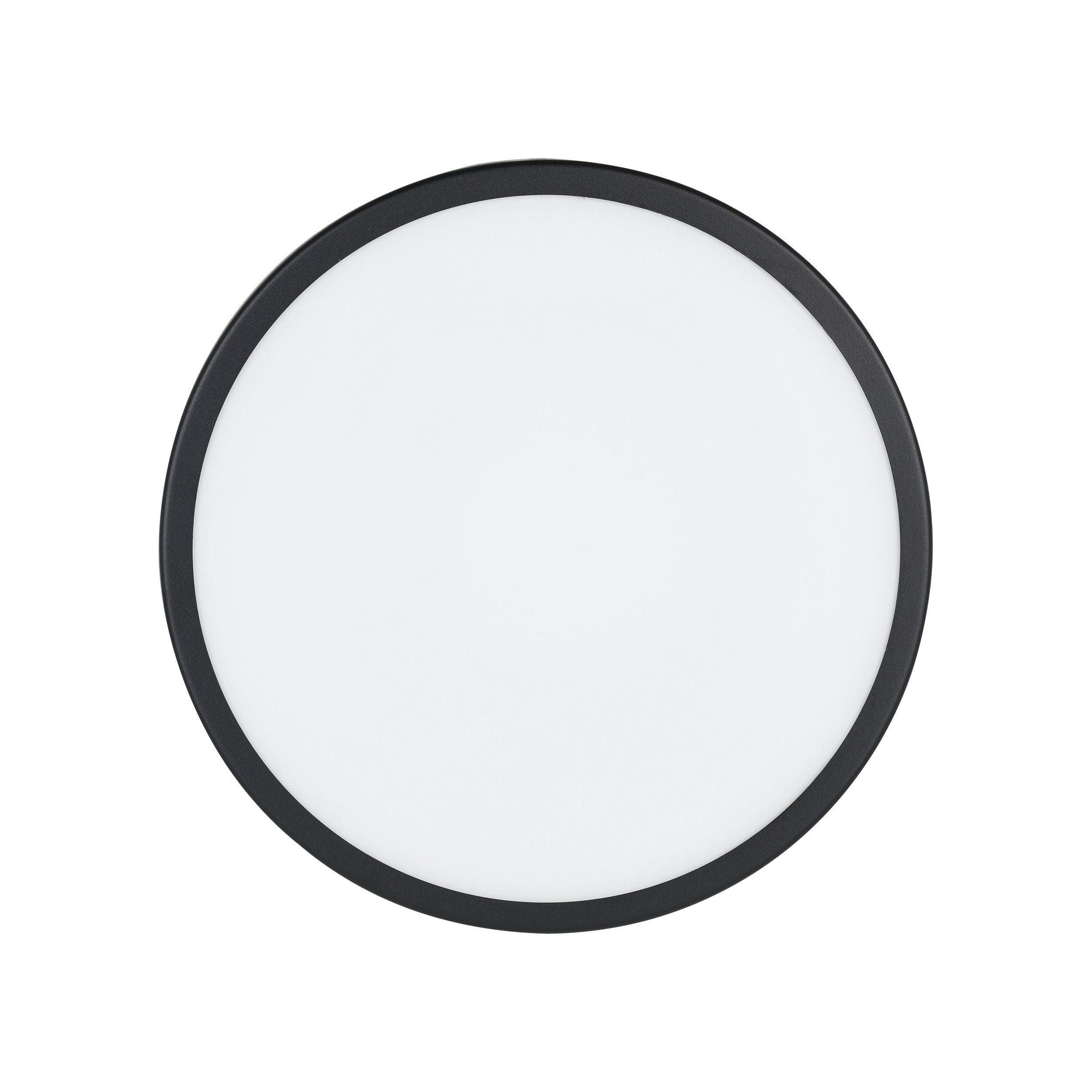 eglo led palermo led black round ip44 flush 30cm living room close up