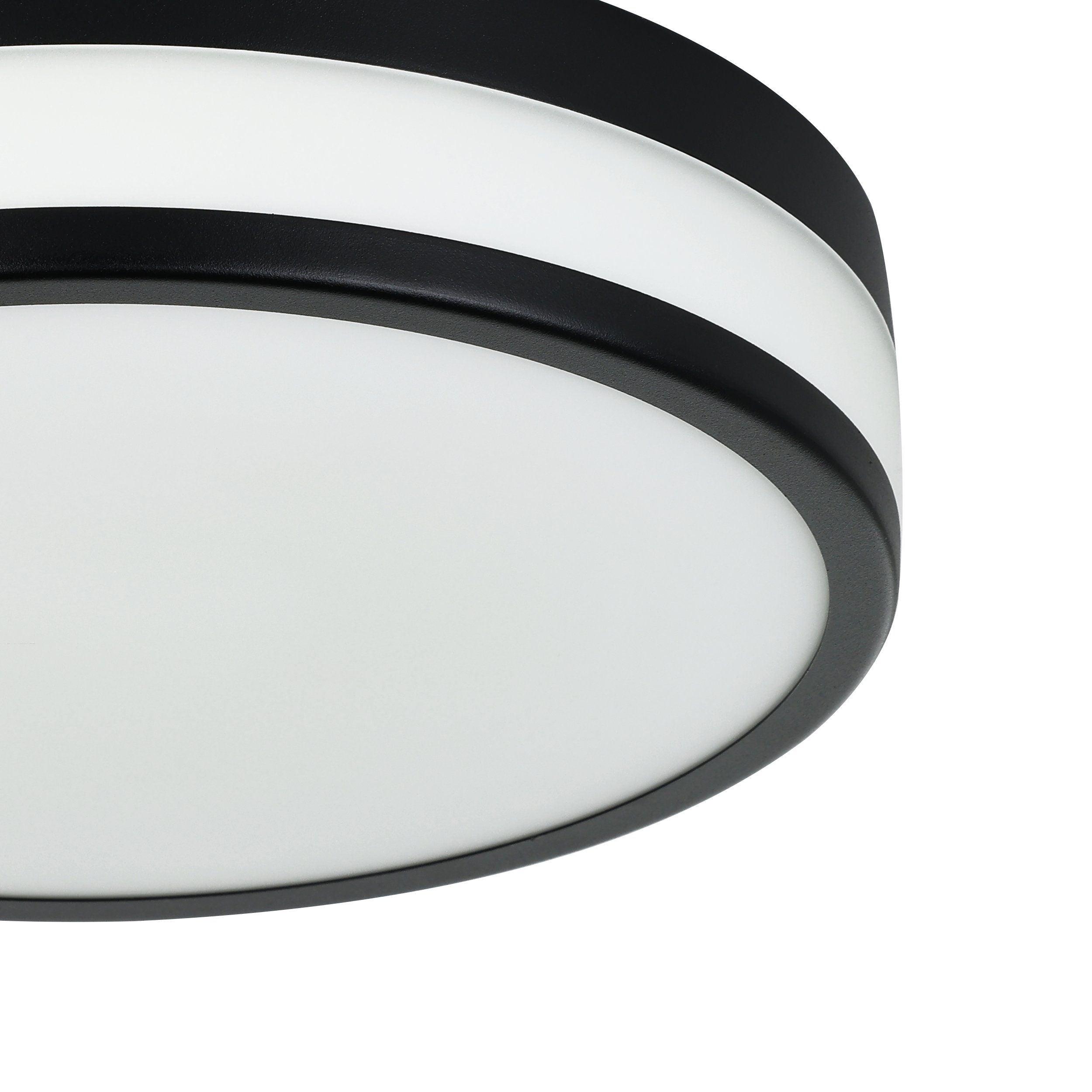 eglo led palermo led black round ip44 flush 30cm kitchen lighting