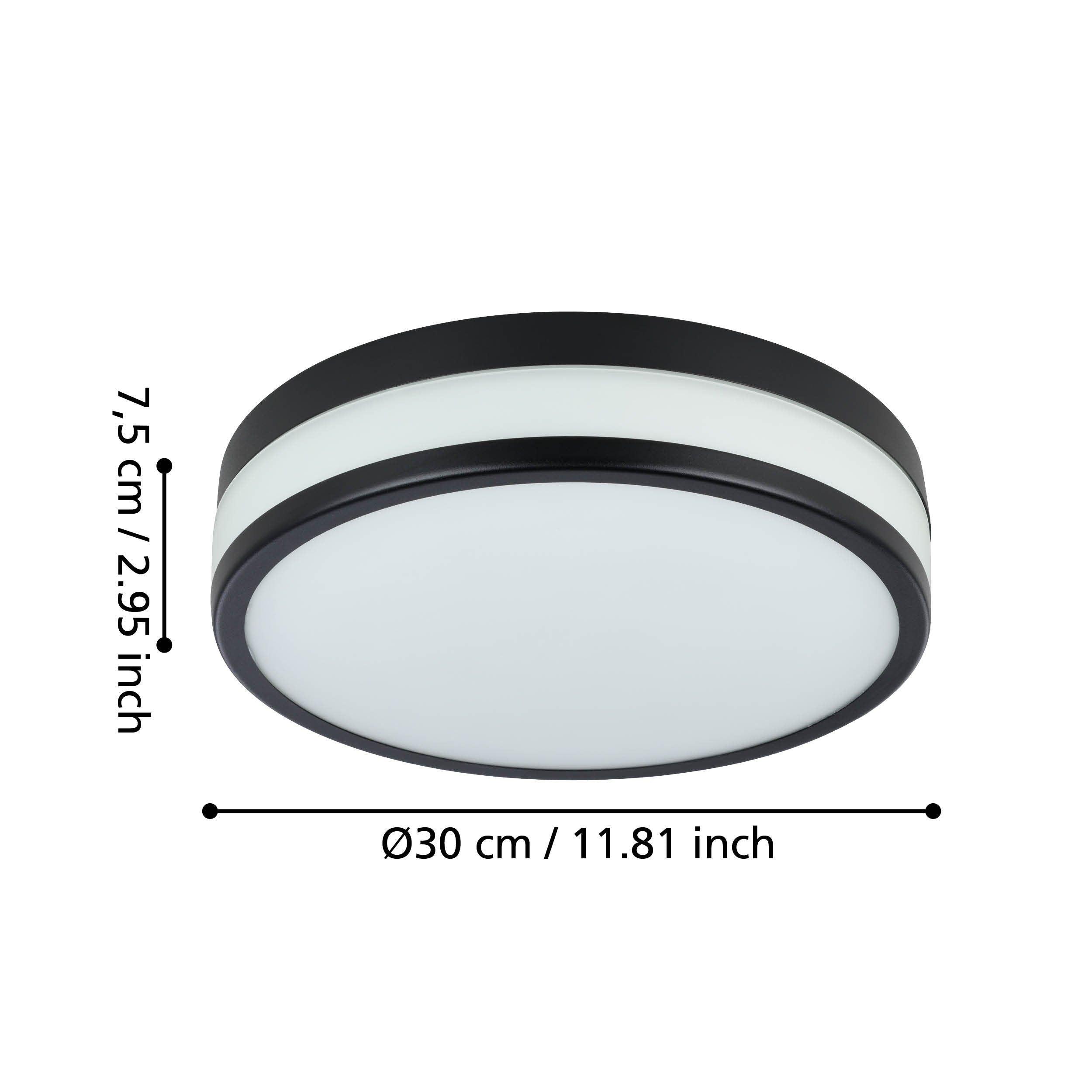 eglo led palermo led black round ip44 flush 30cm Kitchen Lighting Close Up