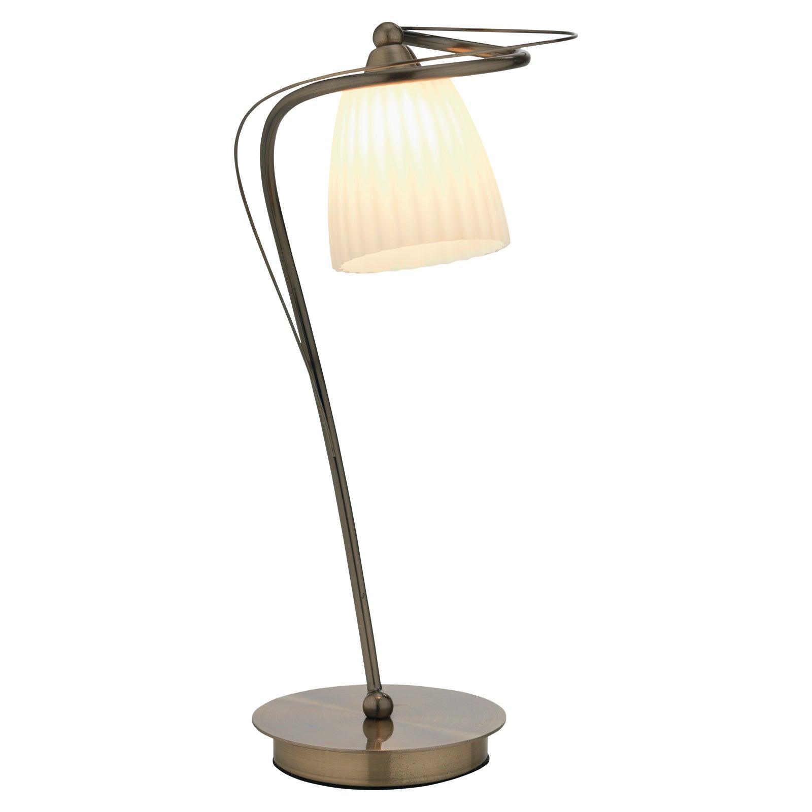 Oaks Lighting Leke Antique Brass Single Table Lamp-clearance