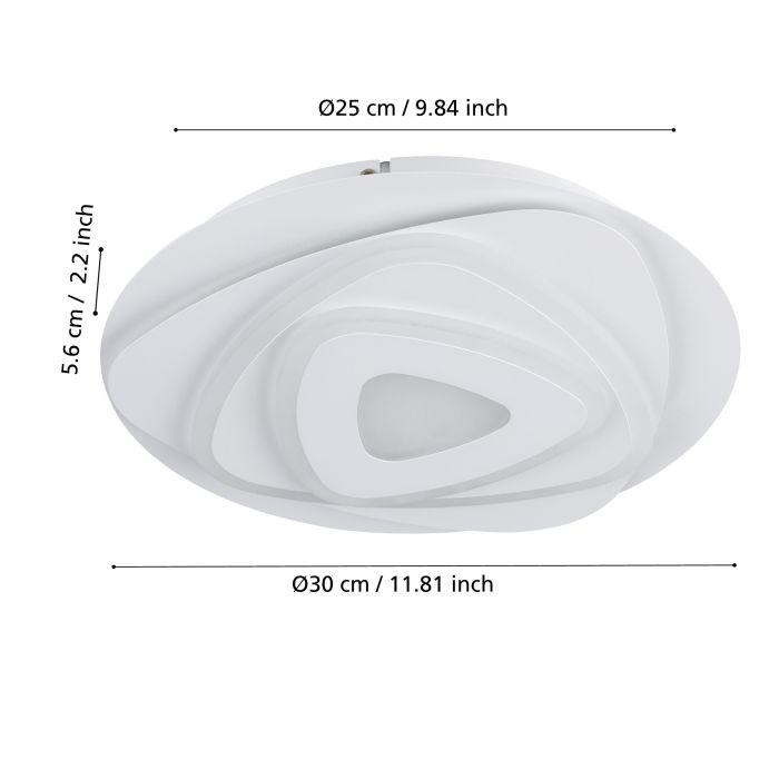 eglo palagiano led white circular satin finish ceiling flush 30cm kitchen lighting