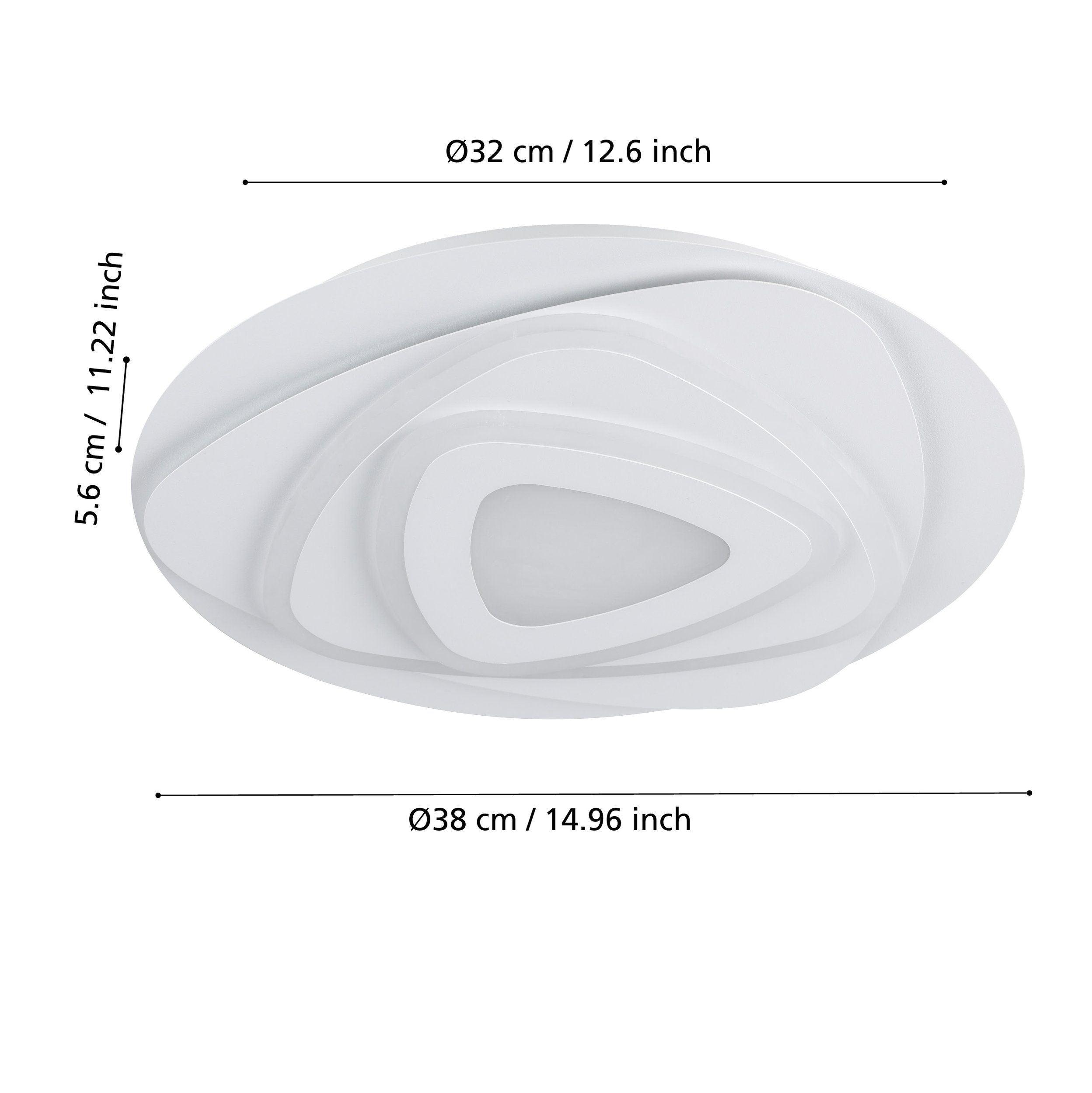 eglo palagiano led white round satin finish ceiling flush 38cm hallway lighting