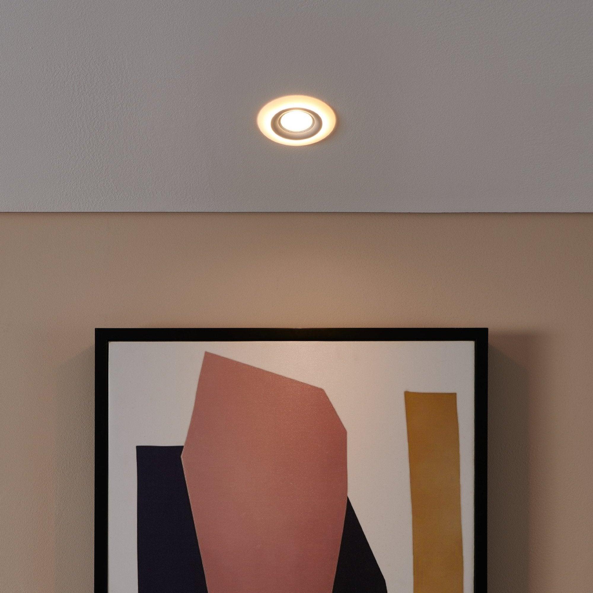 eglo calonge round white led recessed ceiling spot light