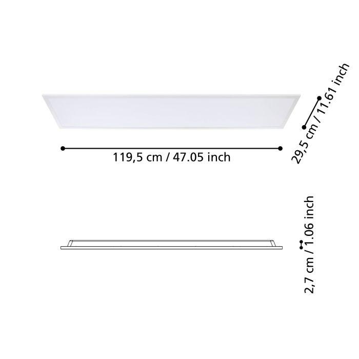 eglo rabassa led white rectangular flush panel light kitchen lighting