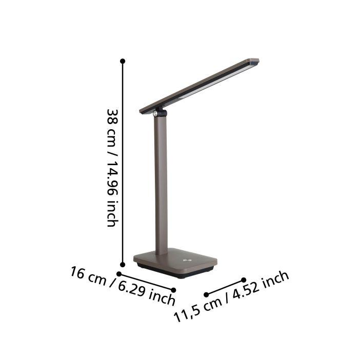 eglo iniesta led brown touch desk lamp living room close up