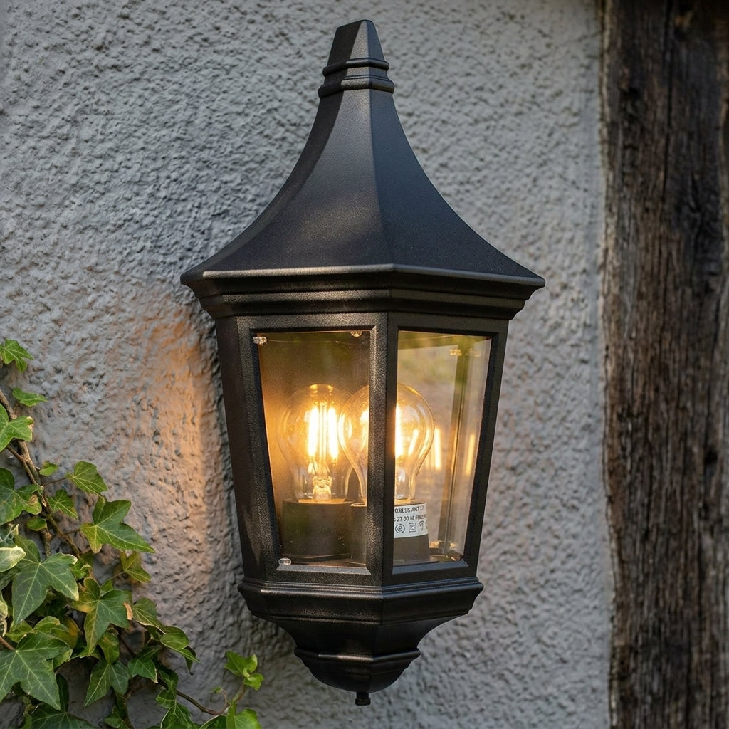 Elstead Valencia Black Outdoor Porch Ceiling Light