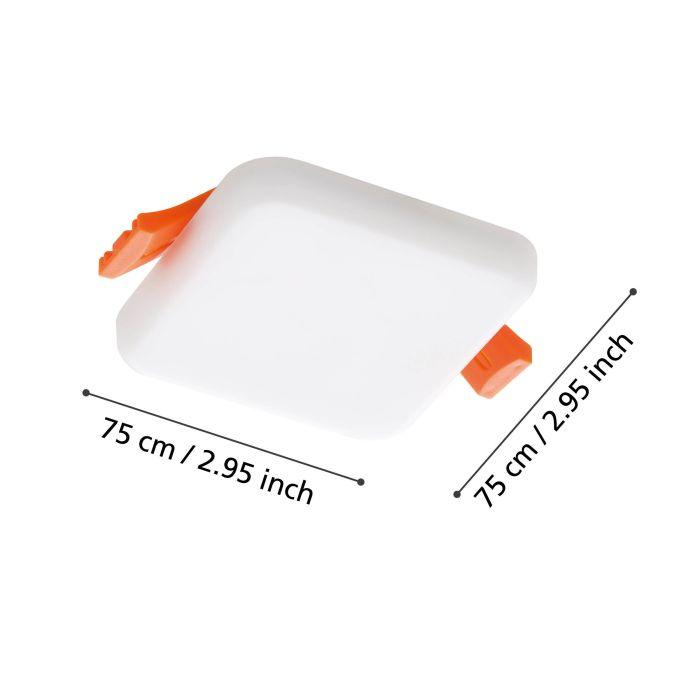 eglo rapita square white led recessed ceiling light living room close up