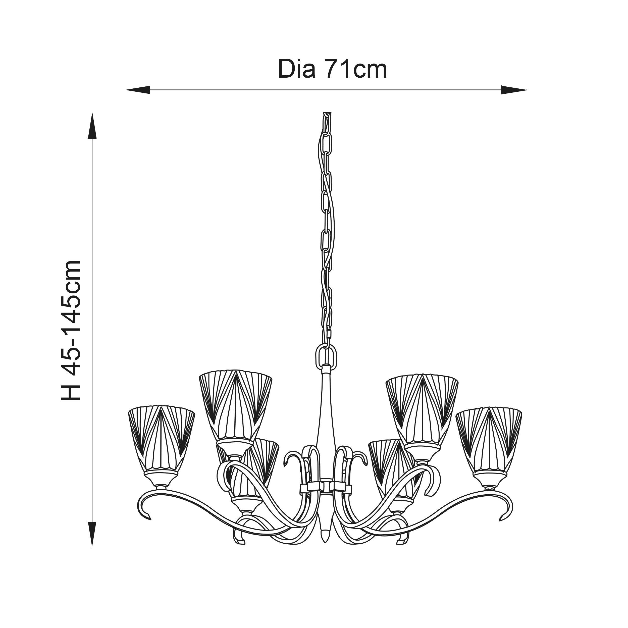 Columbia 6 Light Antique Brass Chandelier - Art Deco Shades-Interiors 1900-2-Tiffany Lighting Direct