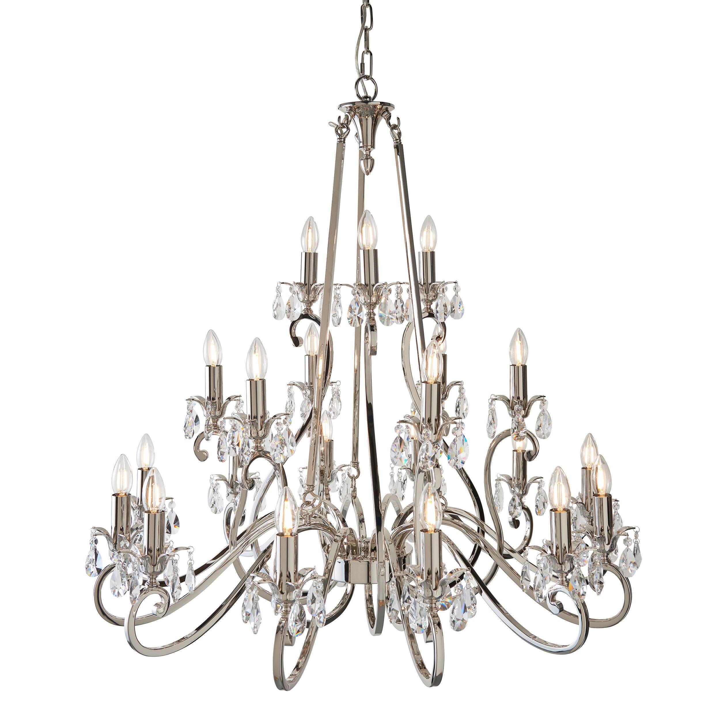 Oksana Polished Nickel Finish 21 Light Chandelier-Interiors 1900-13-Tiffany Lighting Direct