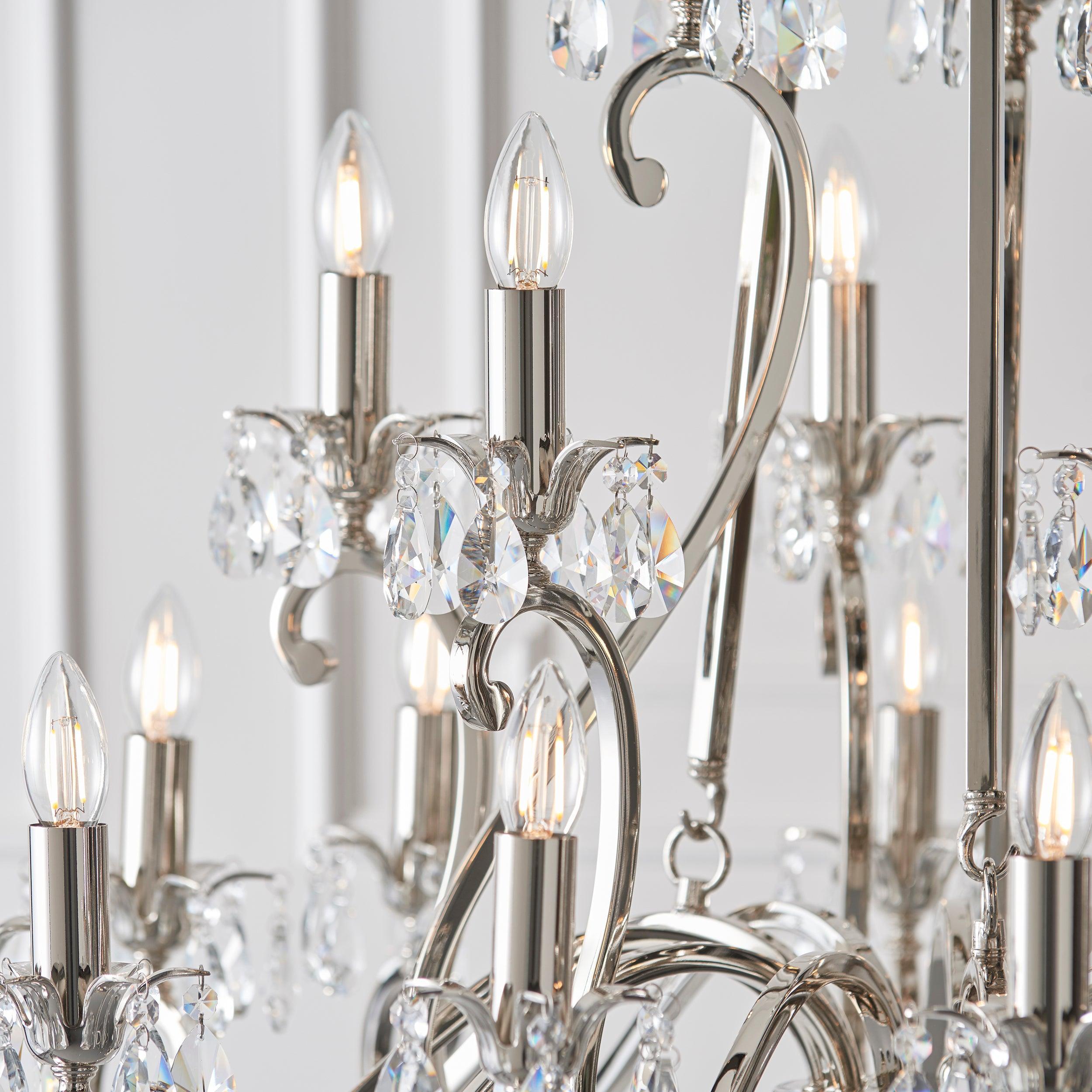 Oksana Polished Nickel Finish 21 Light Chandelier-Interiors 1900-10-Tiffany Lighting Direct