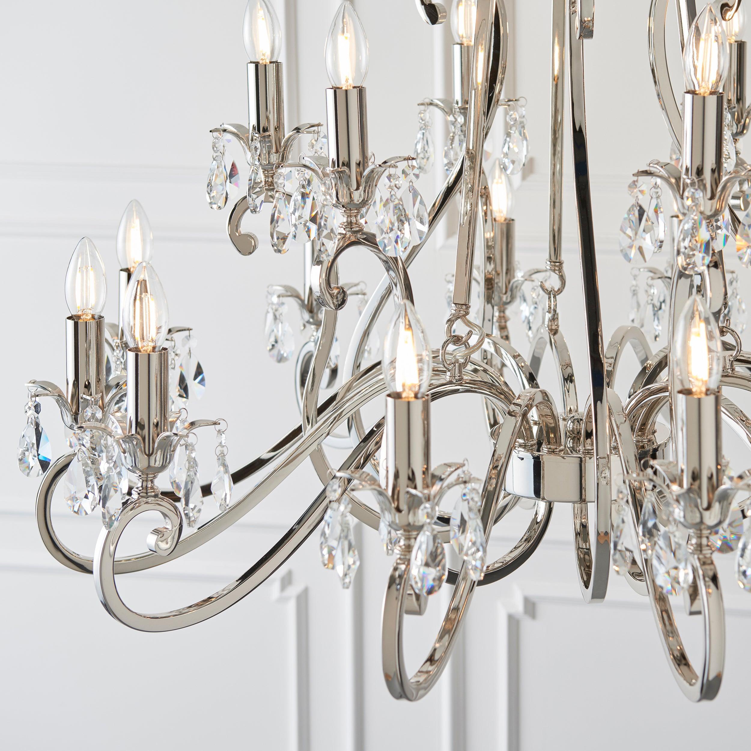 Oksana Polished Nickel Finish 21 Light Chandelier-Interiors 1900-11-Tiffany Lighting Direct